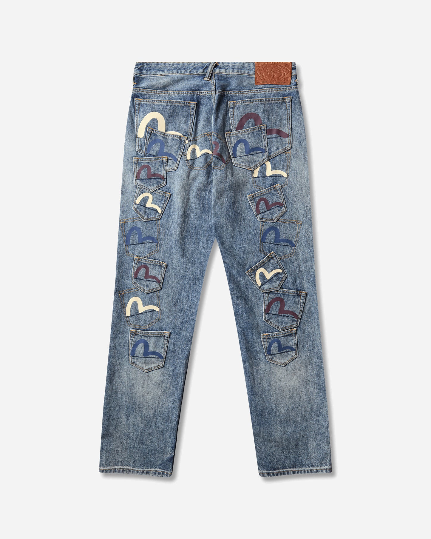Evisu Ht Multi-Pocket Patched Daicock Jeans Mid Tone Indigo Pants Denim 2EAHTM6JE1016 INDM