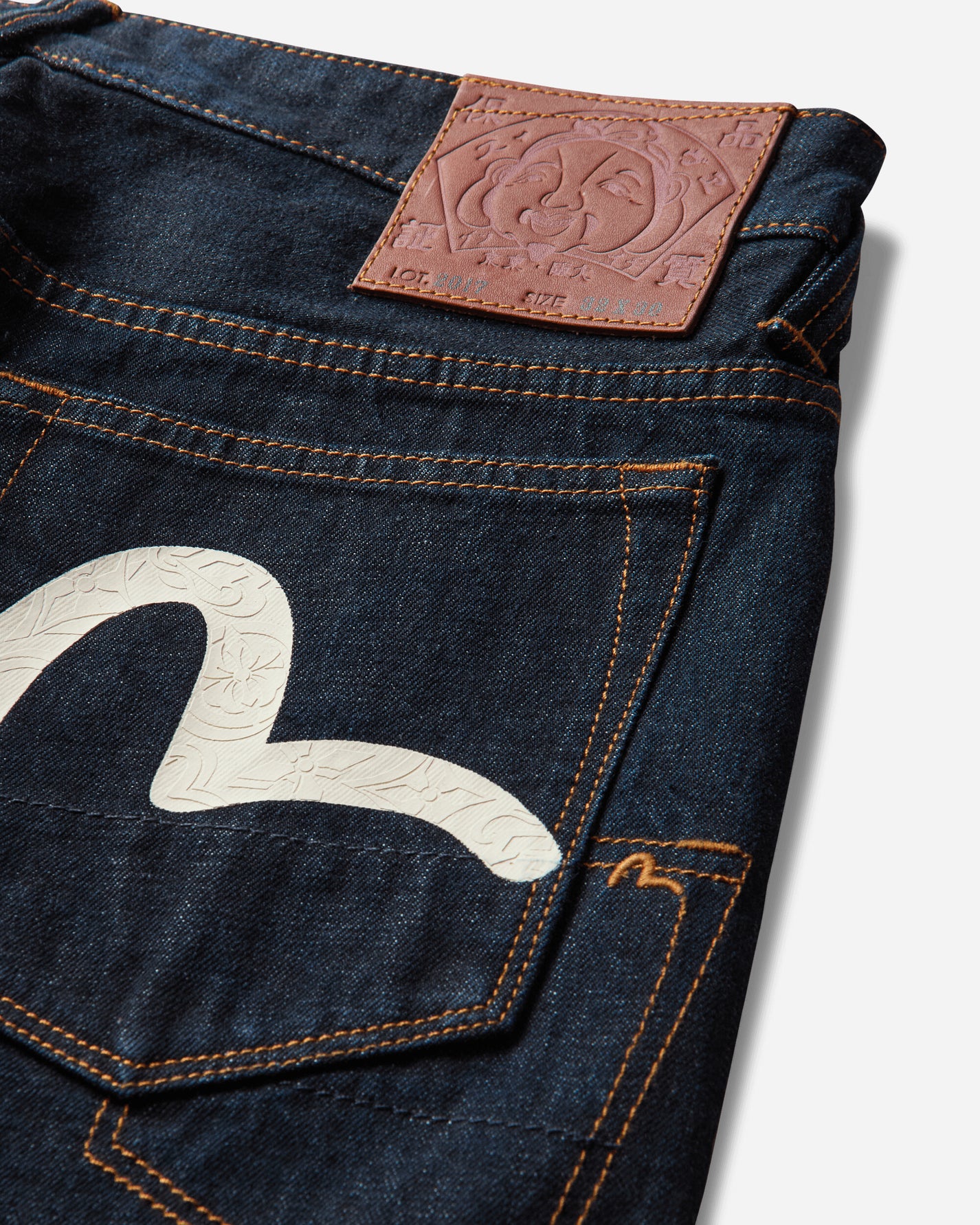 Evisu Ht Seagull Printed Pocket Selvedge Jeans Raw Indigo Pants Denim 2EAHTM6JE1001 INDX