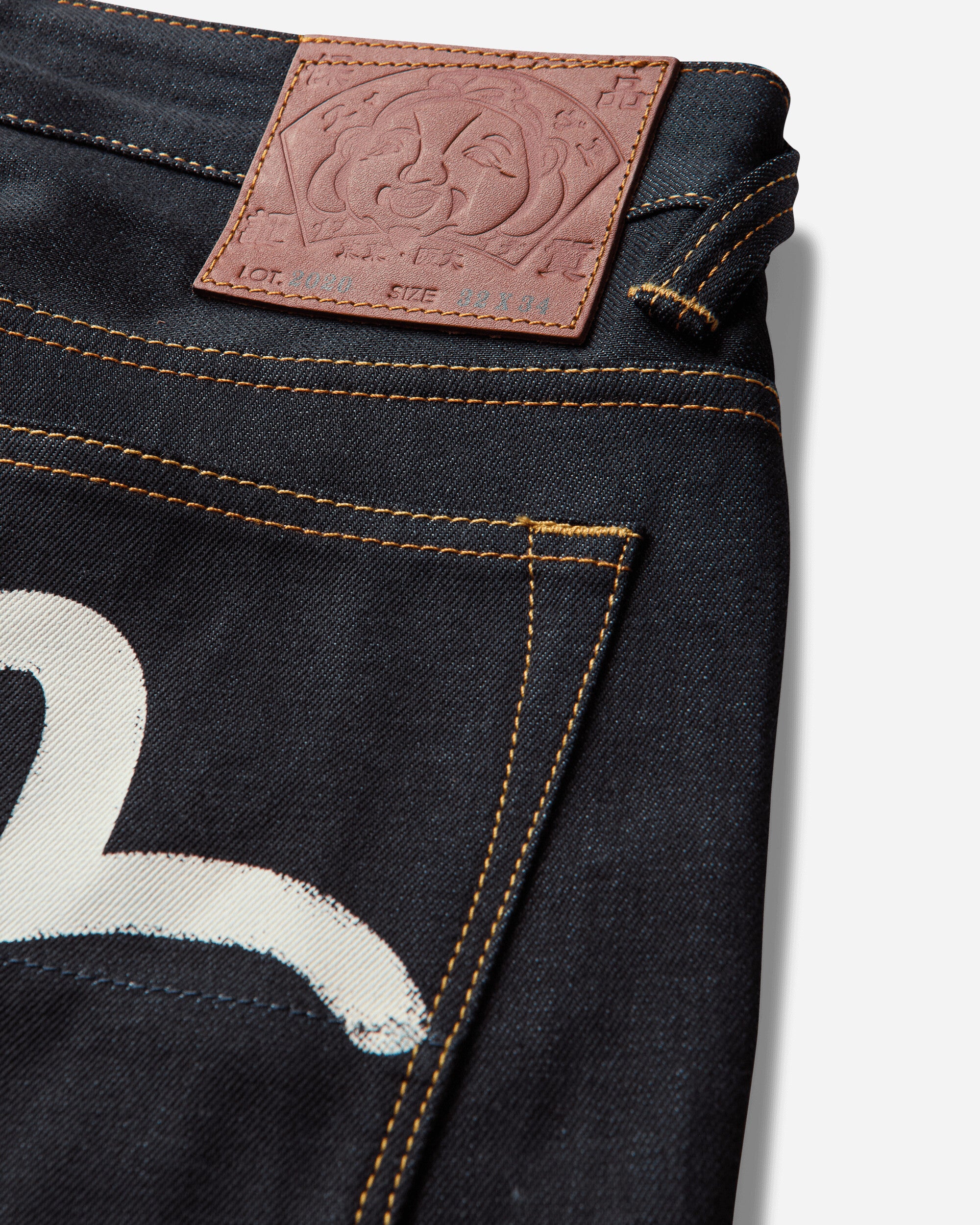Evisu Ht White Seagull Printed Pocket Jeans Raw Indigo Pants Denim 2EAHTM5JE1233 INDX