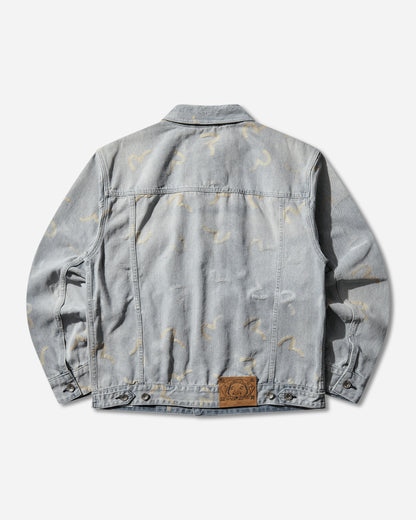 Evisu Ht Ao Seagull Jacquard Denim Jacket Allover Indigo Coats and Jackets Denim Jackets 2ESHTM6DJ1006 INDA