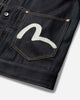 Evisu Ht Ecru Seagull Printed Denim Jacket Raw Indigo Coats and Jackets Denim Jackets 2ESHTM5DJ1241 INDX