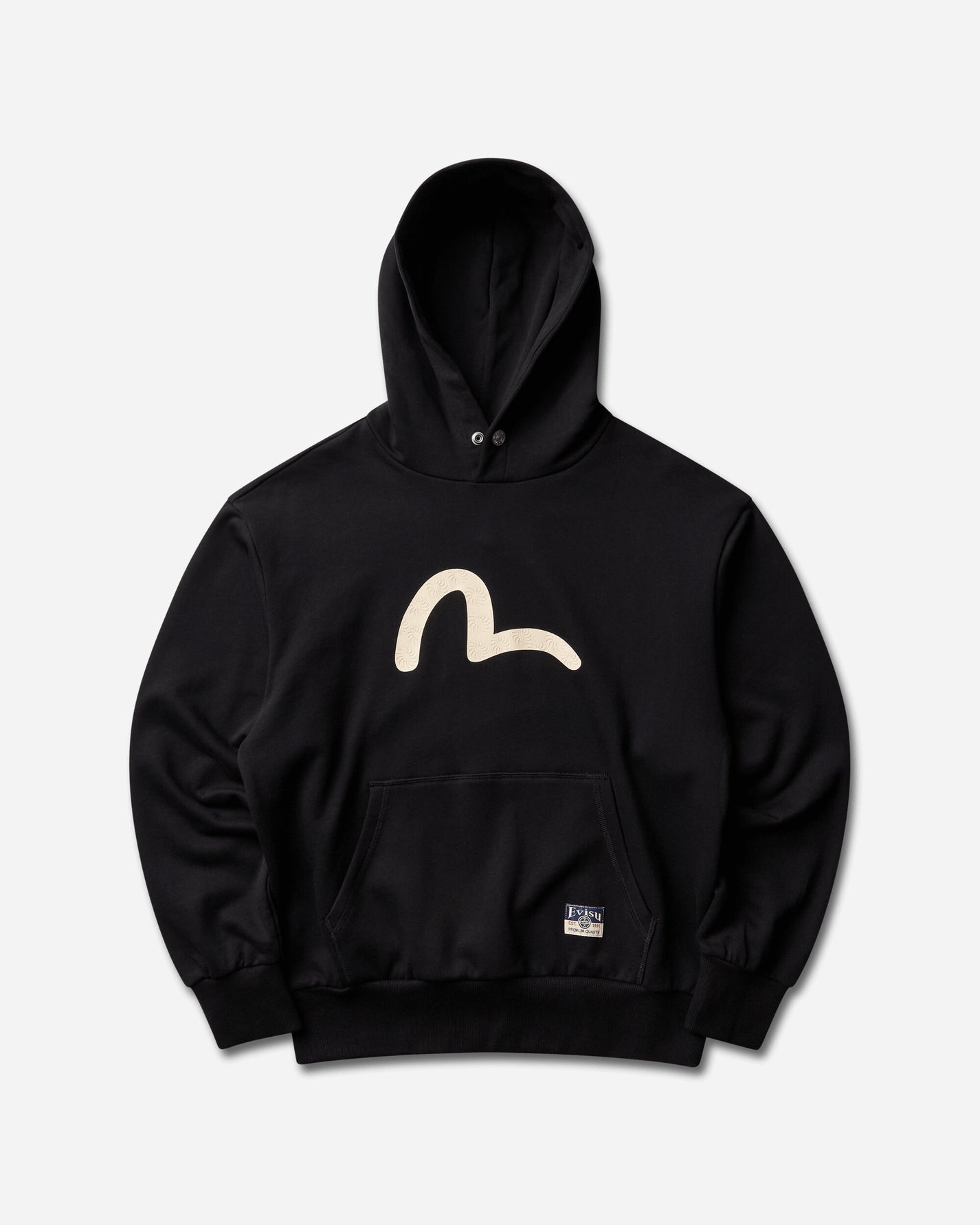 Evisu Ht Seaguall Printed Hoodie Black Sweatshirts Hoodies 2EAHTM5SW1252 BLKX