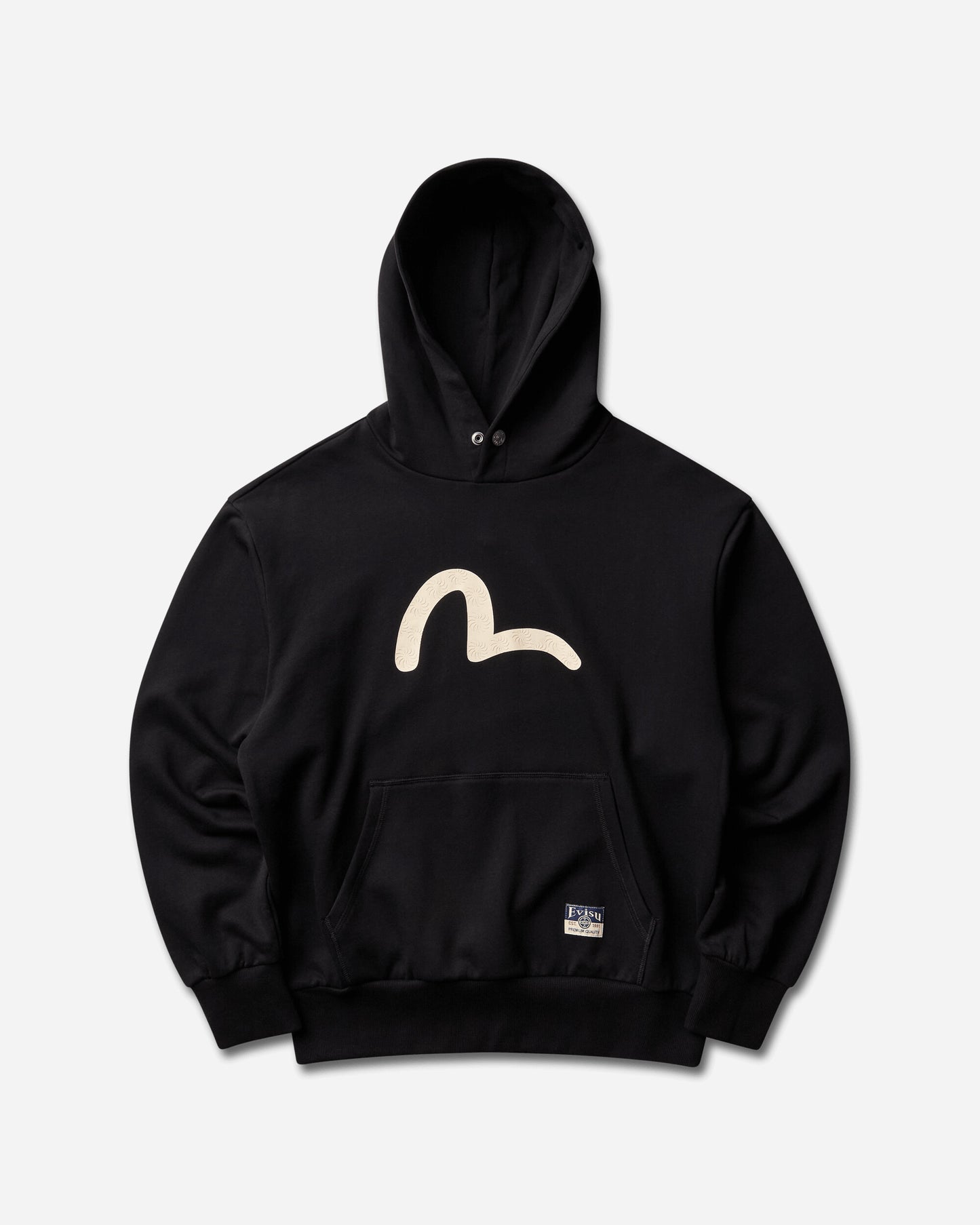 Evisu Ht Seaguall Printed Hoodie Black Sweatshirts Hoodies 2EAHTM5SW1252 BLKX