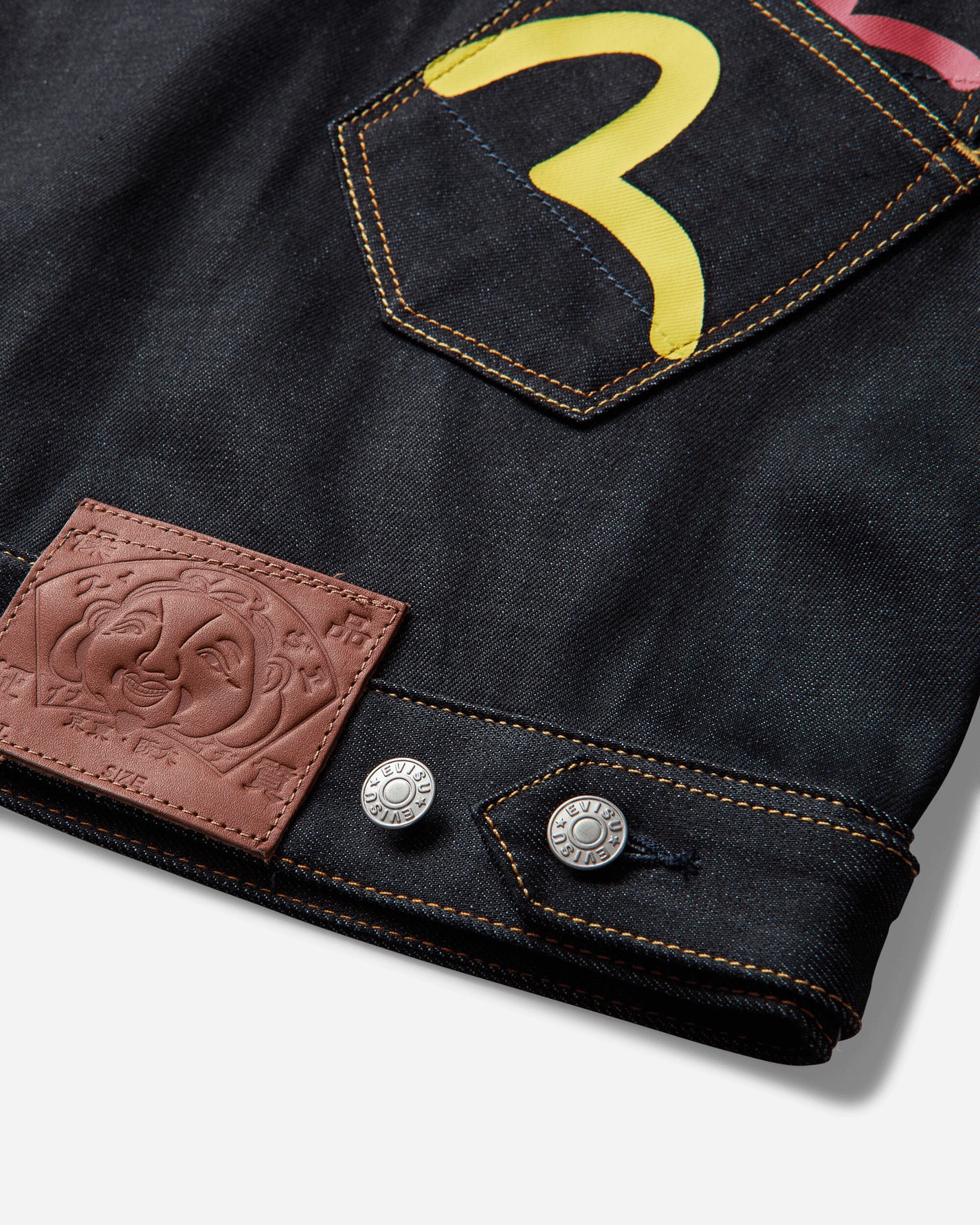 Evisu Ht Multi Pocket Denim Jacket Raw Indigo Coats and Jackets Jackets 2EAHTM5JK1235 INDX