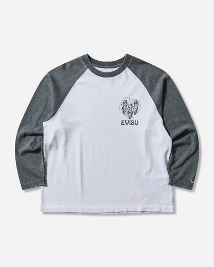 Evisu Evisu Gang Long Sleeves Tee White T-Shirts Longsleeve 2EAEJM5TL6032 NAVY