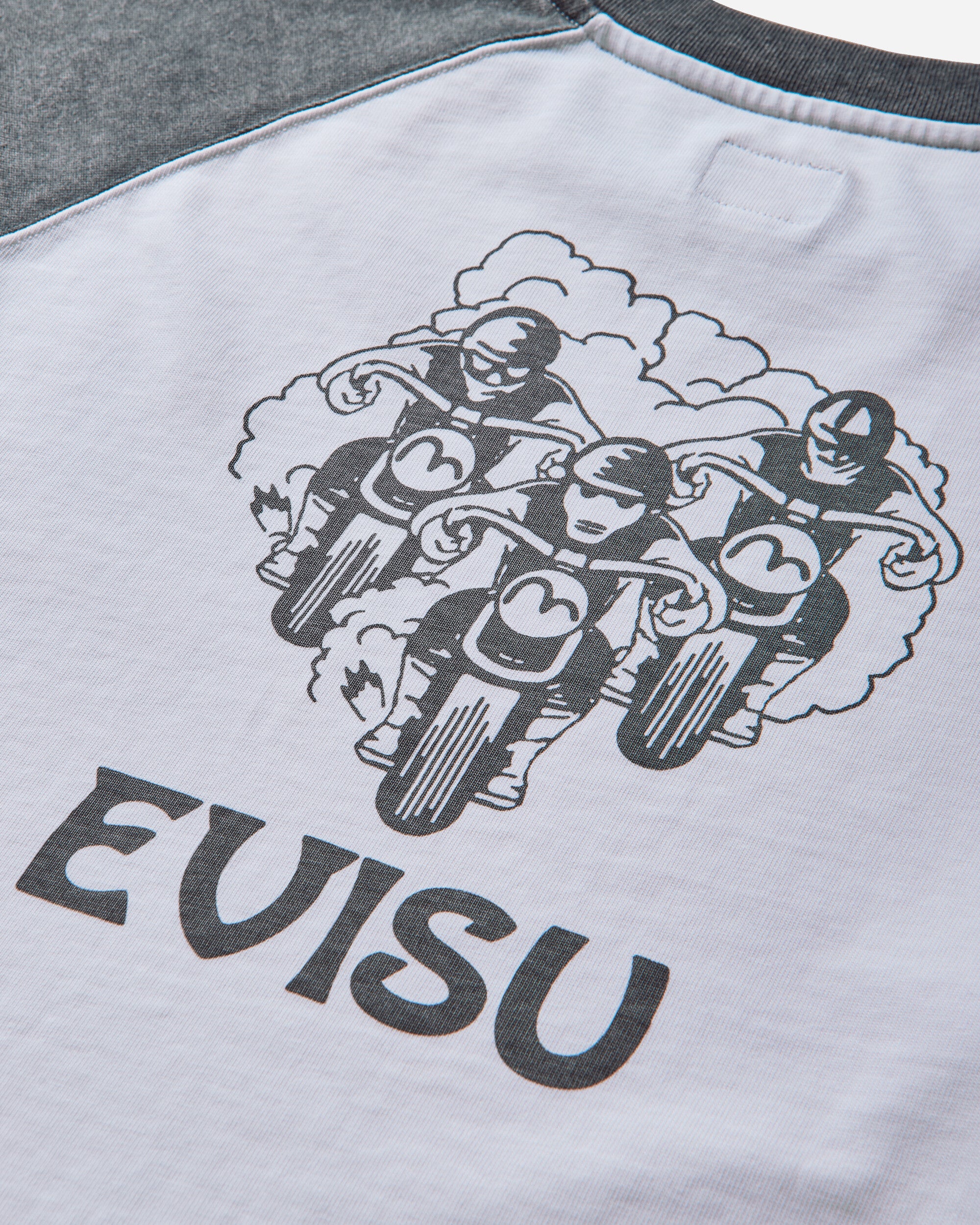 Evisu Evisu Gang Long Sleeves Tee White T-Shirts Longsleeve 2EAEJM5TL6032 NAVY