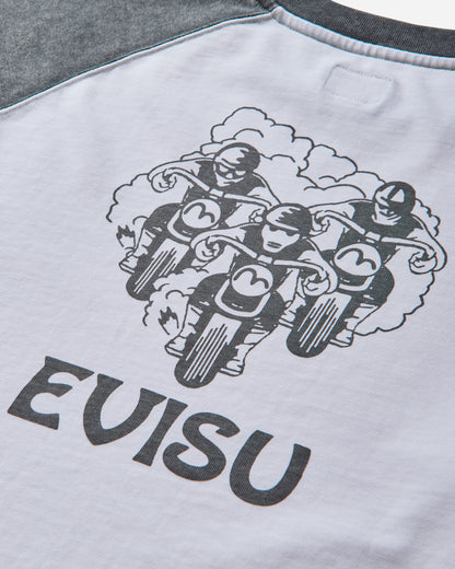 Evisu Evisu Gang Long Sleeves Tee White T-Shirts Longsleeve 2EAEJM5TL6032 NAVY