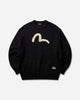 Evisu Ht Logo Emb Knit Pullover Allover Black Knitwears Sweaters 2EAHTM6SR1075 BLKA
