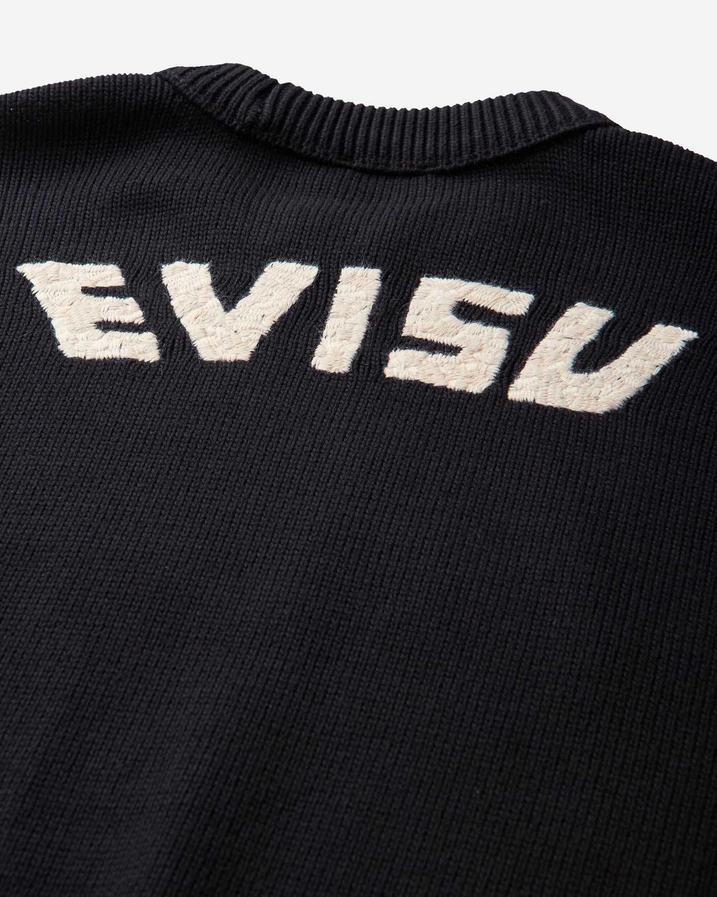Evisu Ht Logo Emb Knit Pullover Allover Black Knitwears Sweaters 2EAHTM6SR1075 BLKA