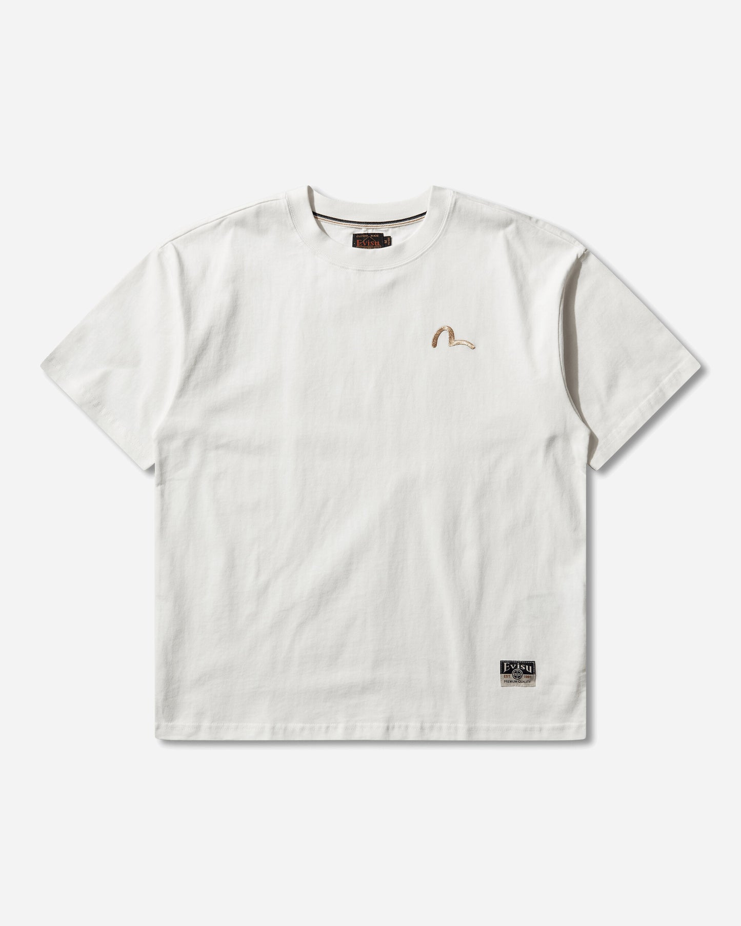 Evisu Ht Seagull Emb Ss Tee Off White T-Shirts Top 2EAHTM5TS1183 WHTO