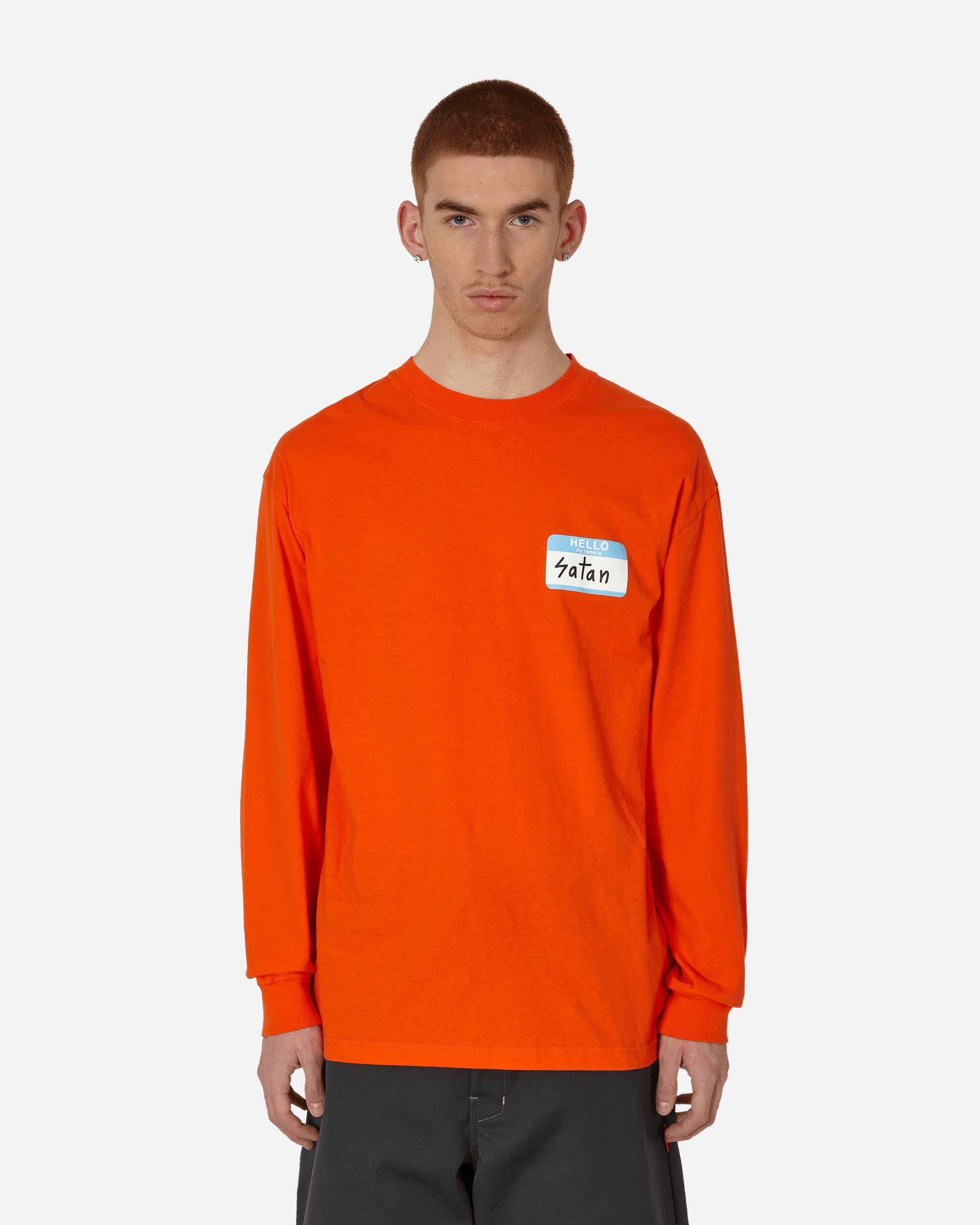 Hello My Name Is Satan Longsleeve T-Shirt Orange