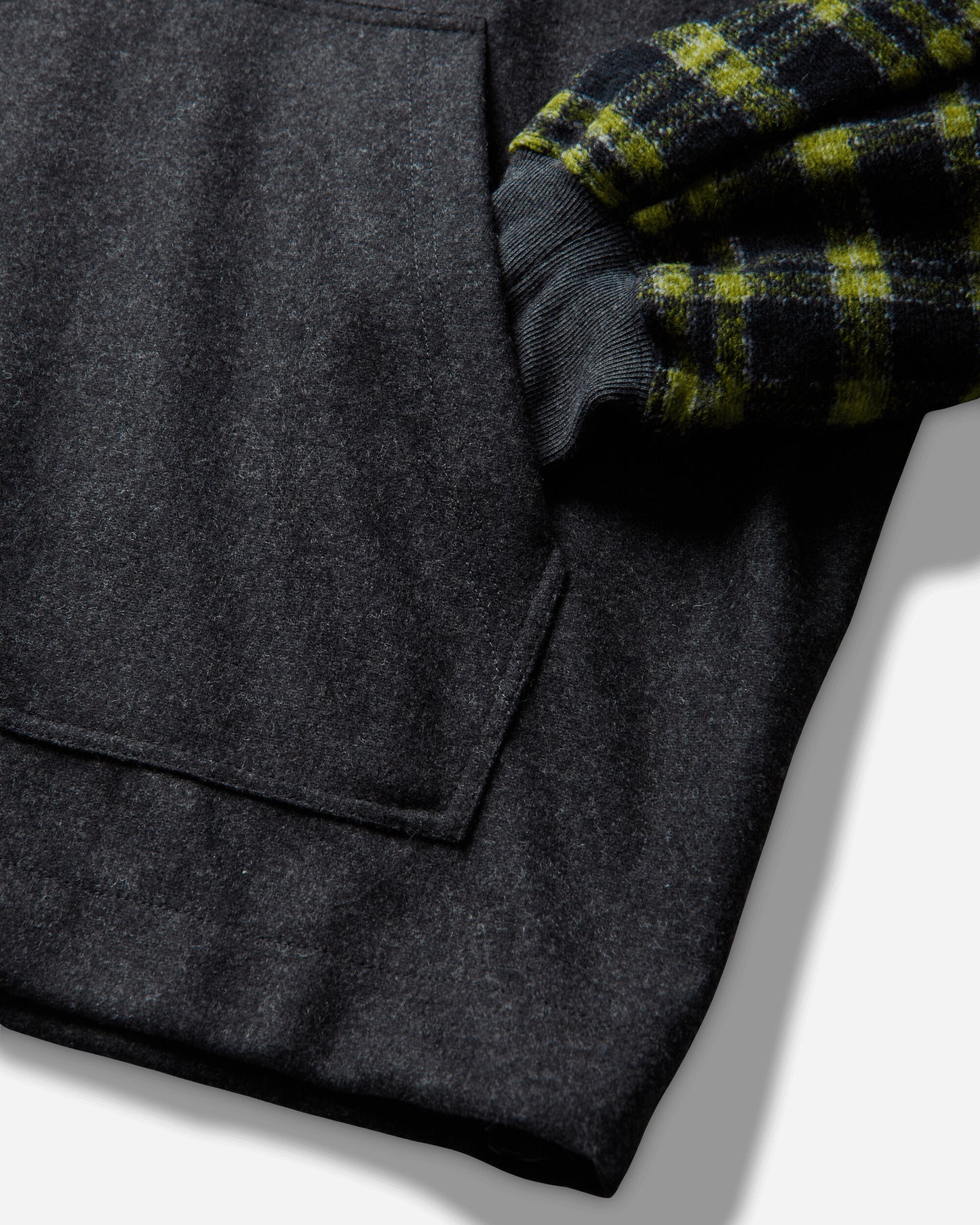 GR10K Plaid Wool Hoodie Hoodie Anthracite Sweatshirts Hoodies EG054390 24