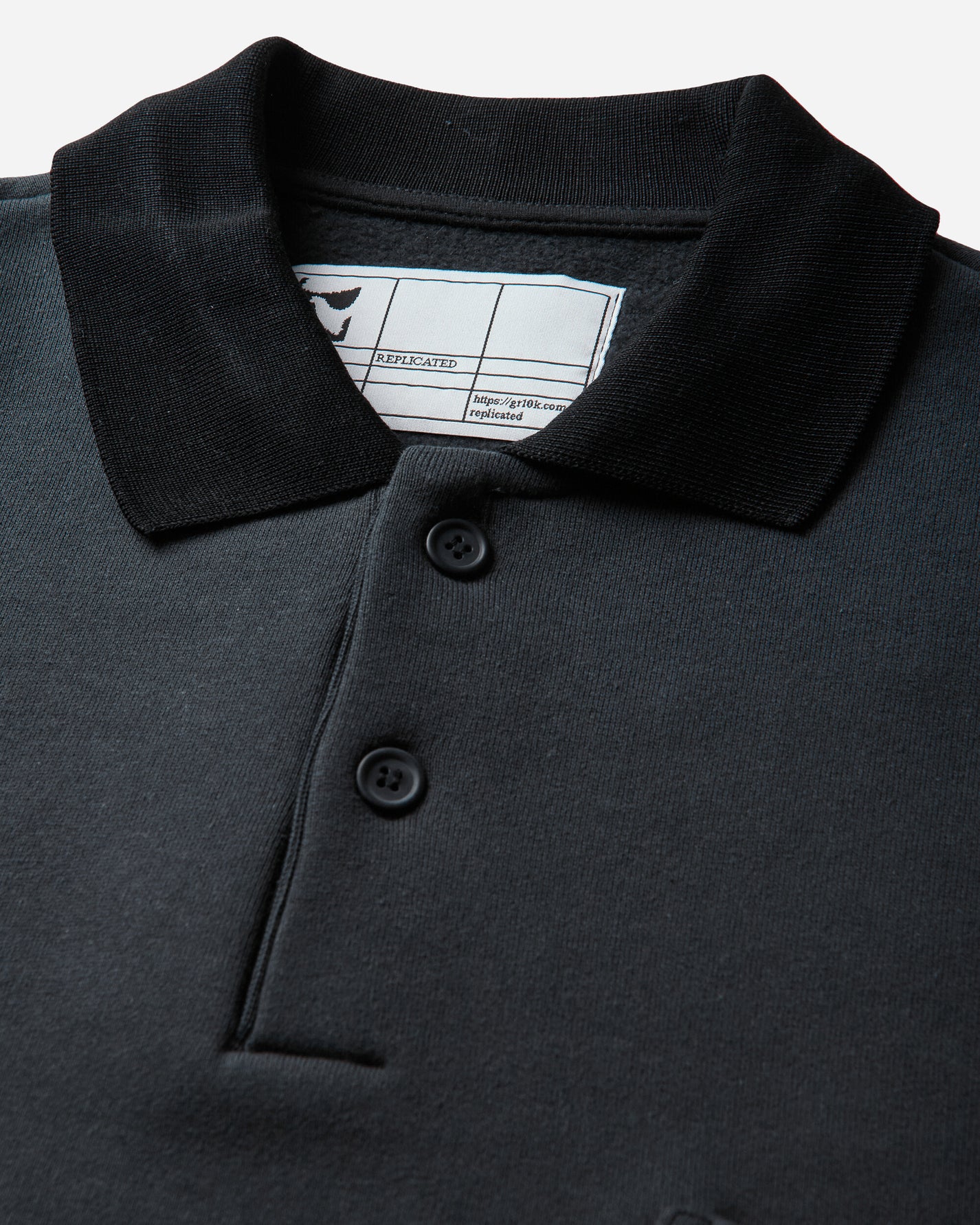 GR10K 30001 Replicated Polo Sweatshirt Phantom Black Knitwears Sweaters DR024318 54