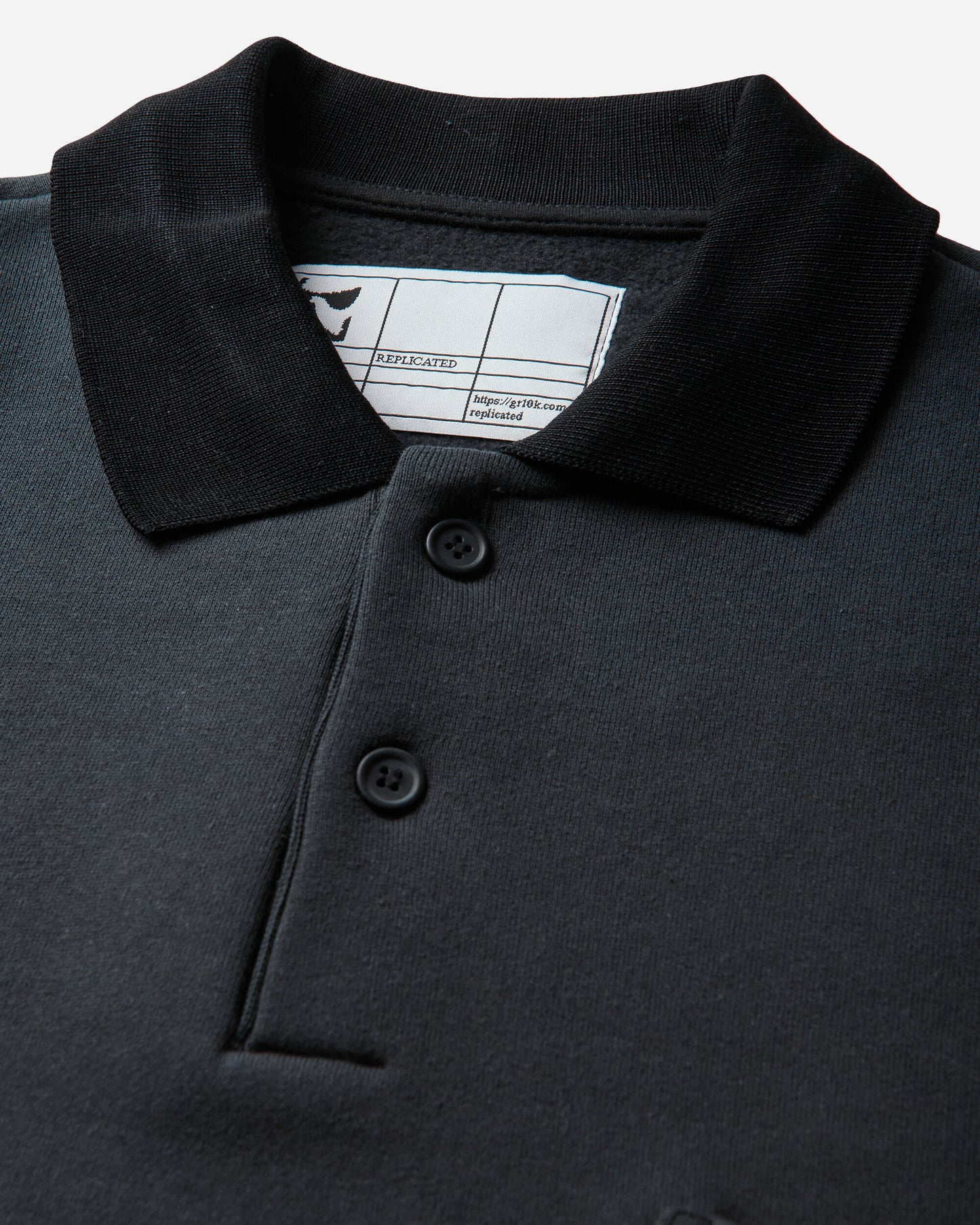 GR10K 30001 Replicated Polo Sweatshirt Phantom Black Knitwears Sweaters DR024318 54