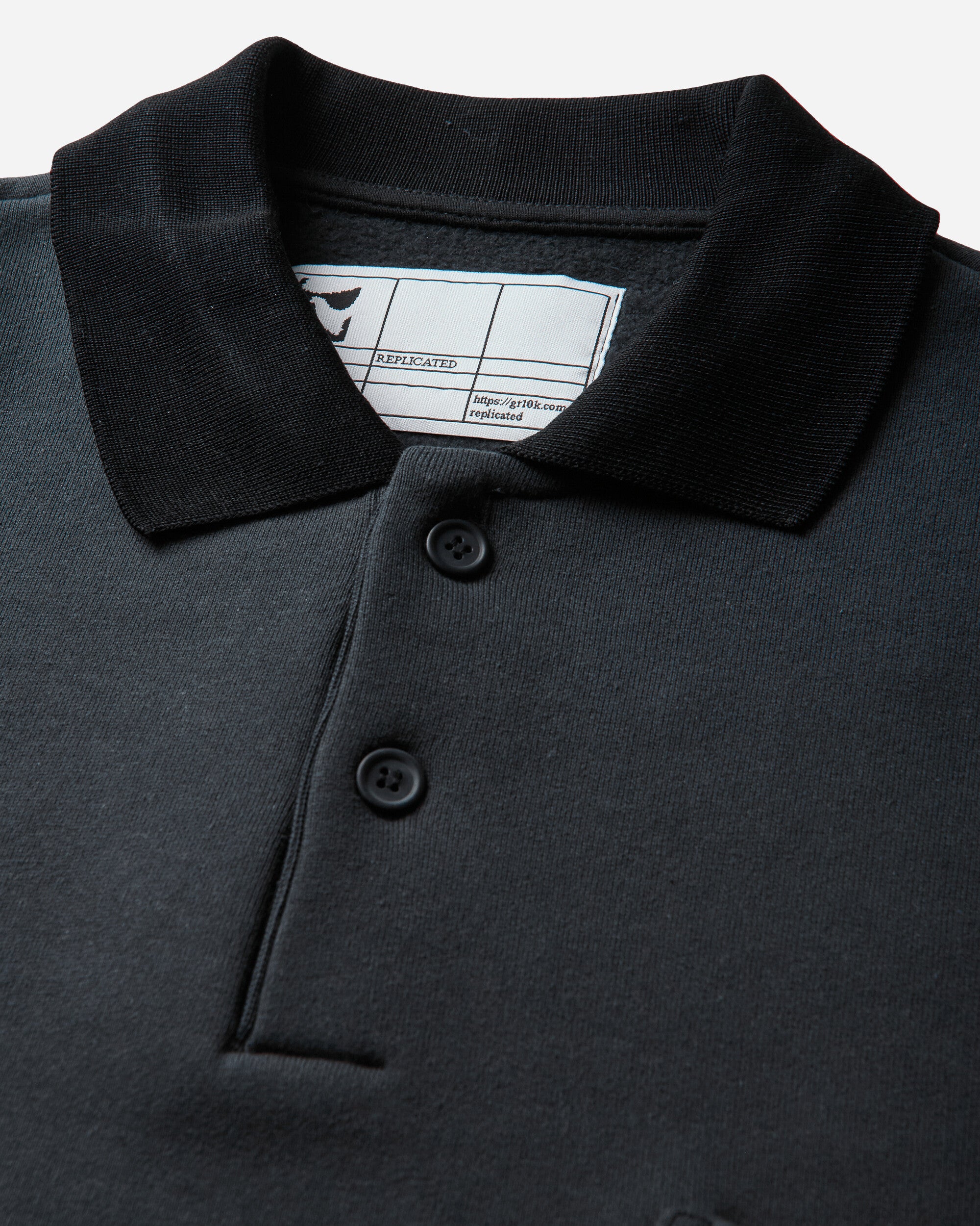 GR10K 30001 Replicated Polo Sweatshirt Phantom Black Knitwears Sweaters DR024318 54