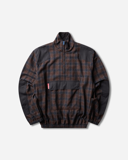 GR10K 55000 Replicated Half Zip Top Seasonal Brown Blu Plaid Sweatshirts Track Tops ER024373 1B