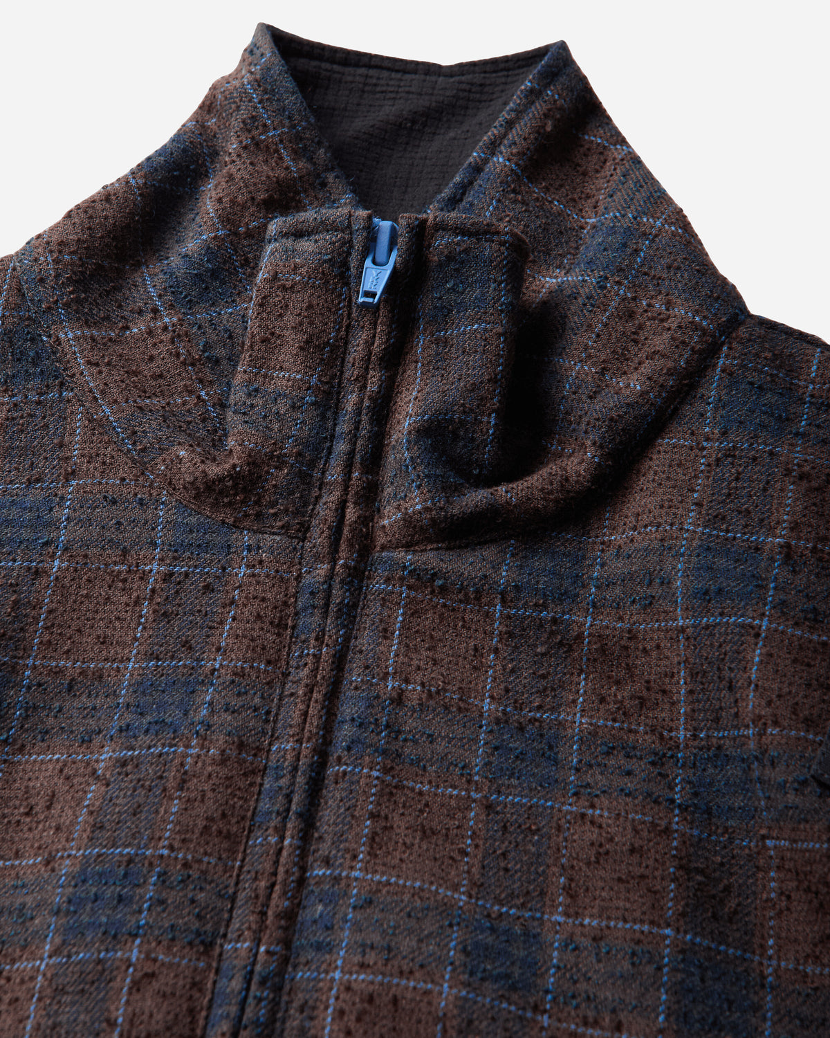 GR10K 55000 Replicated Half Zip Top Seasonal Brown Blu Plaid Sweatshirts Track Tops ER024373 1B
