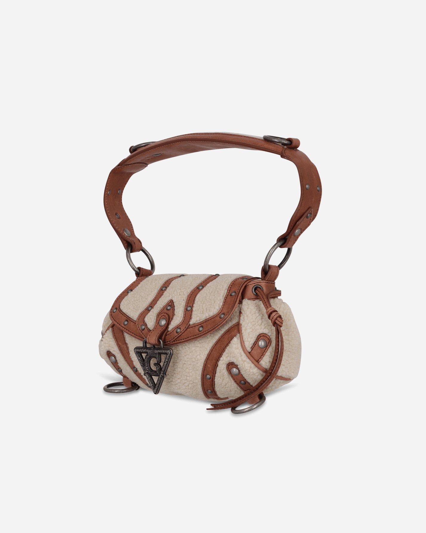 Guess Wmns Gusa Mini Claudia Fur Bag Off White Multi Bags and Backpacks Clutches W5BZ02W1790 F0C9