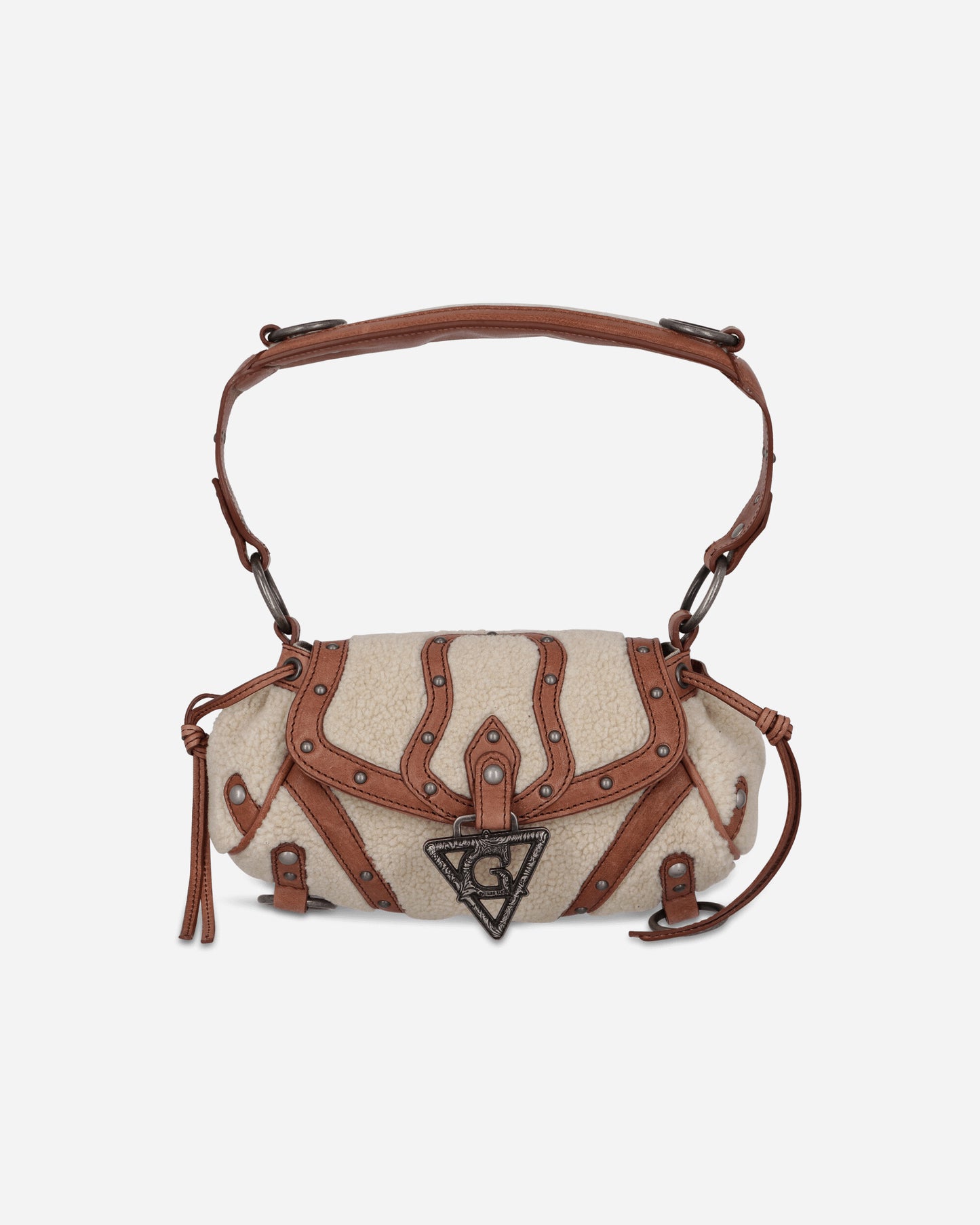 Guess Wmns Gusa Mini Claudia Fur Bag Off White Multi Bags and Backpacks Clutches W5BZ02W1790 F0C9