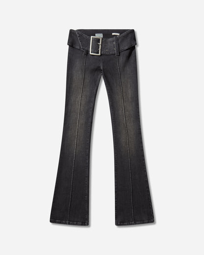 Guess Wmns Gusa Belted Bootcut Pant Gusa Black Sanded Wa Pants Denim W5BA2ED0231 GUBS