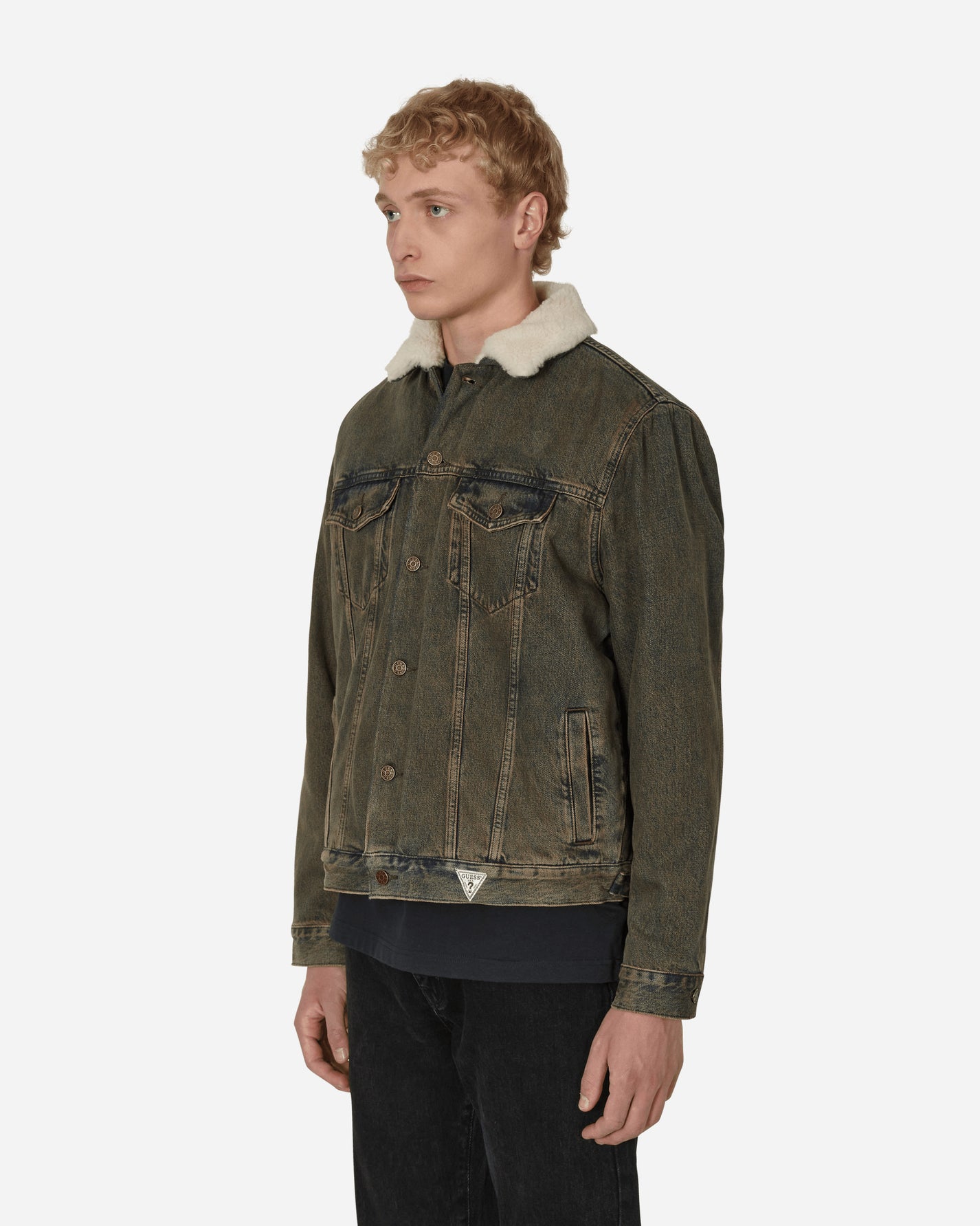 Guess USA Gusa Tinted Sherpa Jacket Gusa Tinted Stone Wa Coats and Jackets Jackets M2BN01D4S10 F9JA