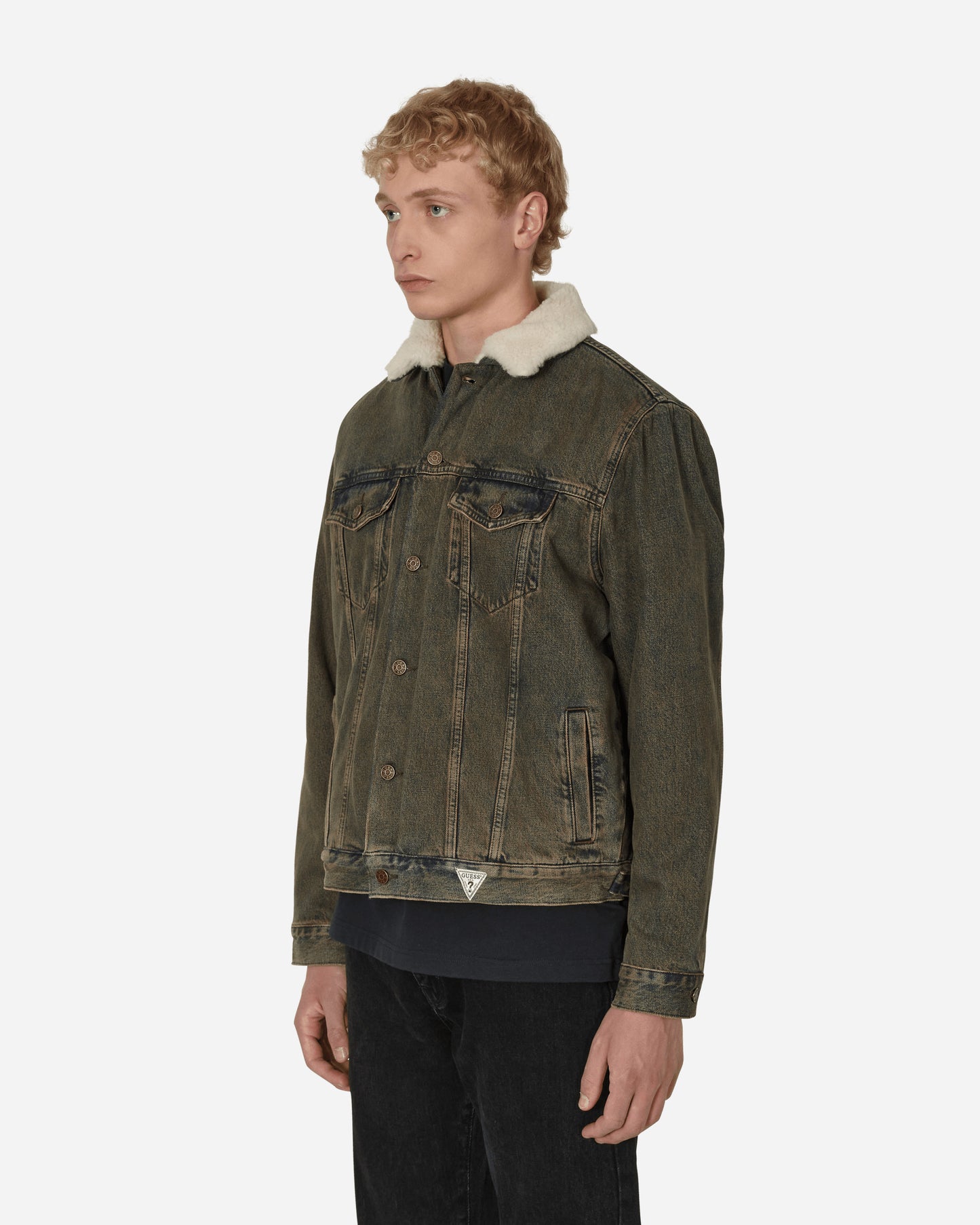 Guess USA Gusa Tinted Sherpa Jacket Gusa Tinted Stone Wa Coats and Jackets Jackets M2BN01D4S10 F9JA