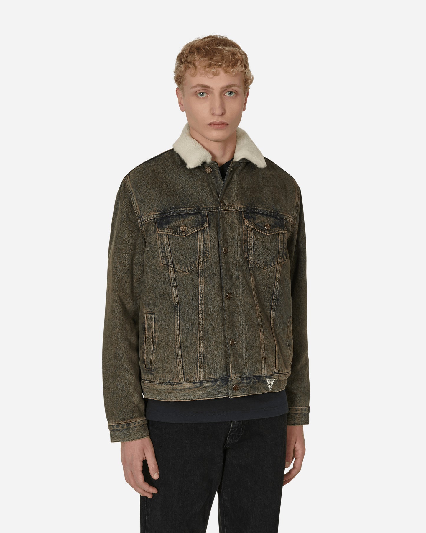 Guess USA Gusa Tinted Sherpa Jacket Gusa Tinted Stone Wa Coats and Jackets Jackets M2BN01D4S10 F9JA