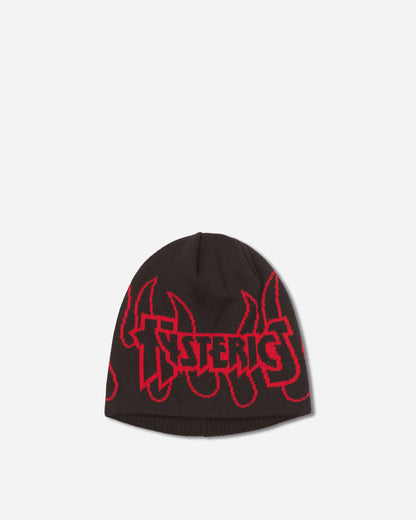 Hysteric Glamour Fire Hysteric Beanie Black Hats Beanies 02263QH05 96