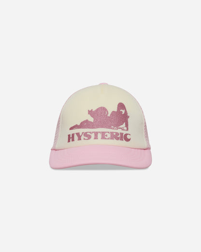 Hysteric Glamour Wmns Black Cat Woman Mesh Cap Pink Hats Caps 01263QH04 30