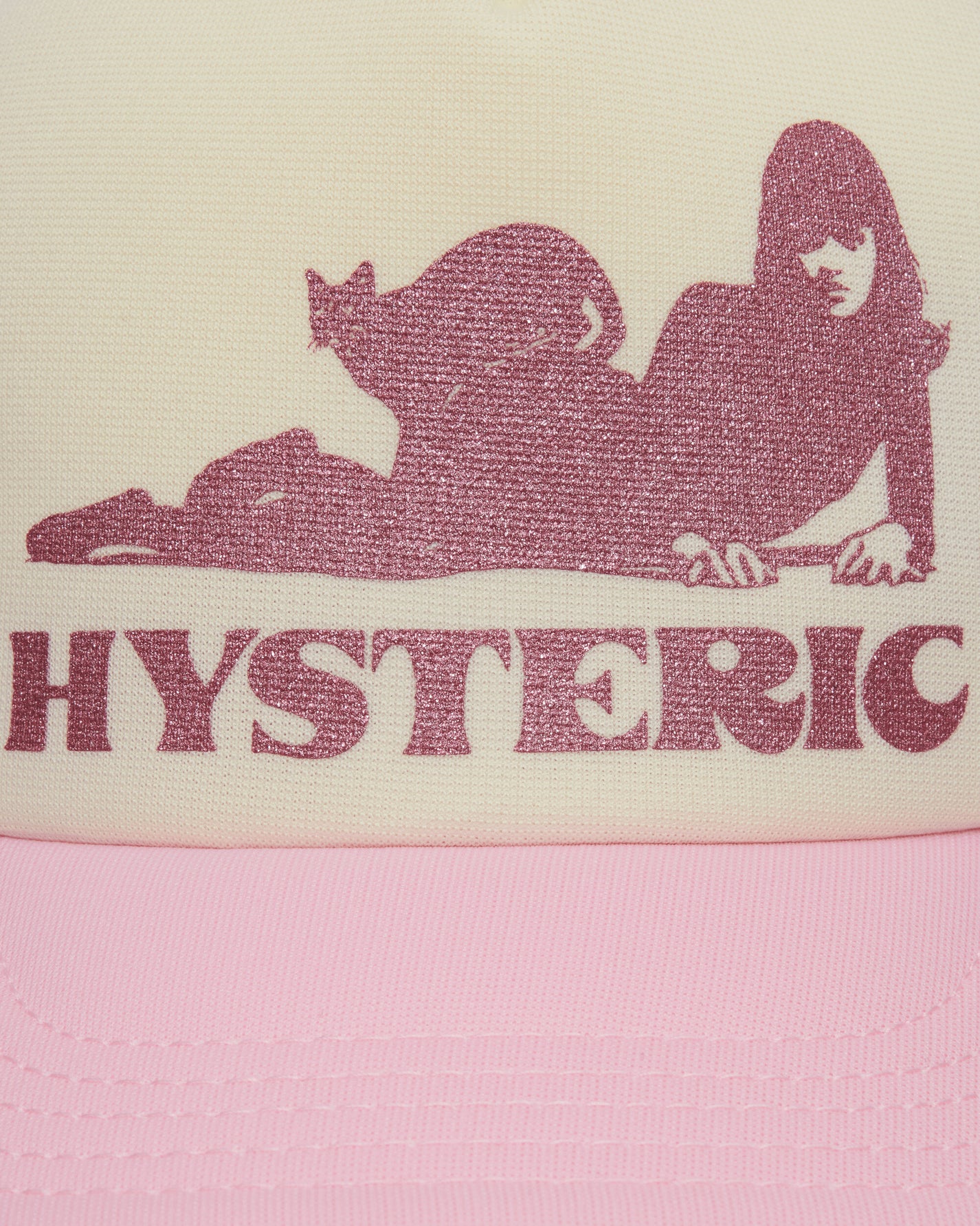 Hysteric Glamour Wmns Black Cat Woman Mesh Cap Pink Hats Caps 01263QH04 30