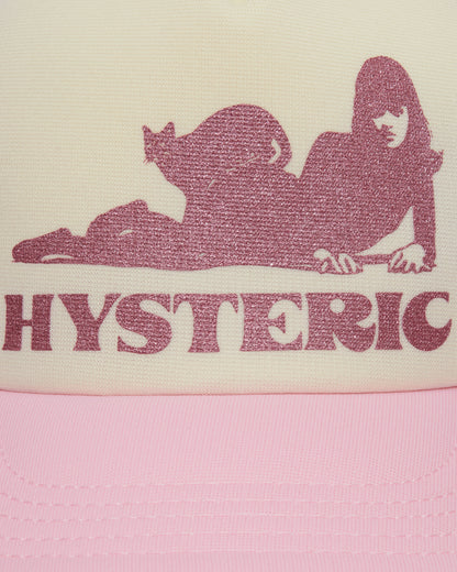 Hysteric Glamour Wmns Black Cat Woman Mesh Cap Pink Hats Caps 01263QH04 30