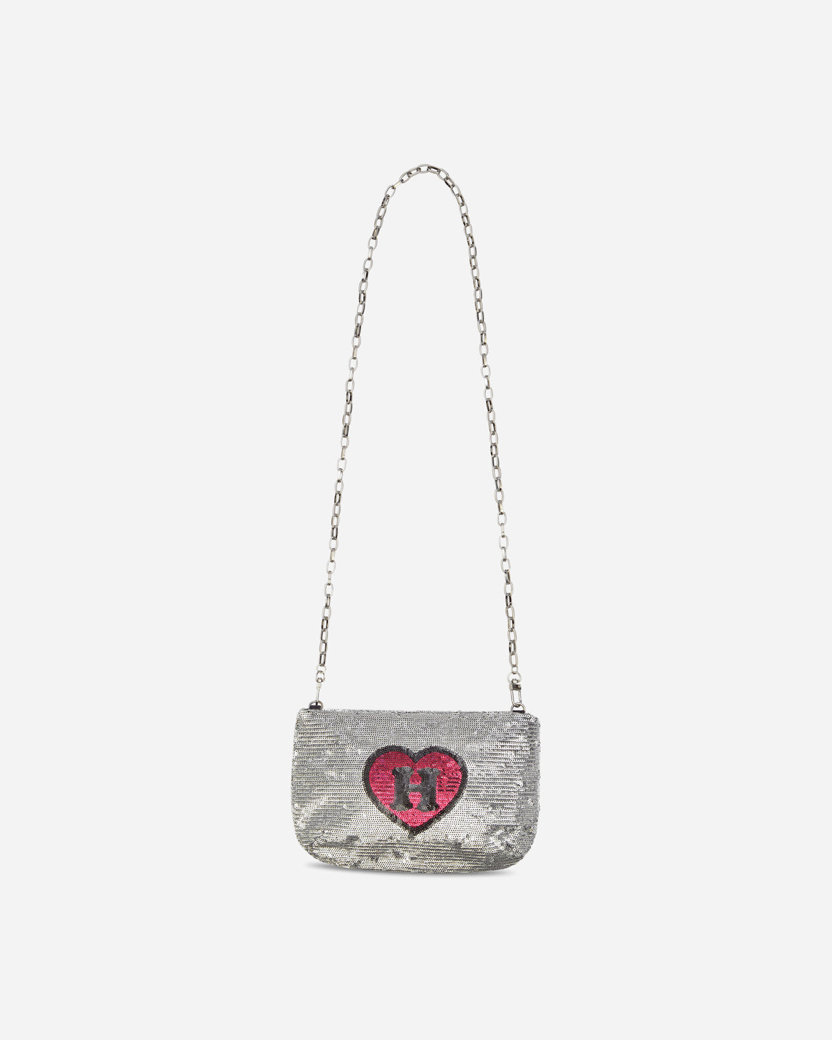 Hysteric Glamour Wmns Hysteric Love Gun Sequin Shoulder Bag Silver Bags and Backpacks Clutches 01263QB05 06