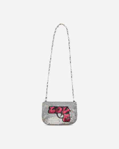 Hysteric Glamour Wmns Hysteric Love Gun Sequin Shoulder Bag Silver Bags and Backpacks Clutches 01263QB05 06