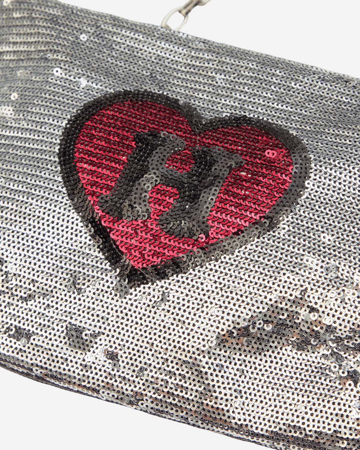 Hysteric Glamour Wmns Hysteric Love Gun Sequin Shoulder Bag Silver Bags and Backpacks Clutches 01263QB05 06