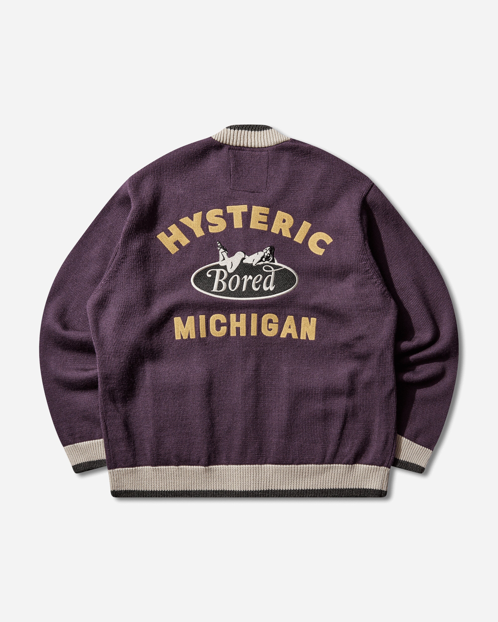 Hysteric Glamour Bored Michigan Embroidered Cardigan Purple Knitwears Cardigans 02253NJ01 55