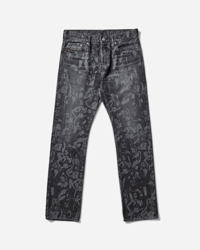 Hysteric Glamour Hysteric Glamour X Slam Jam Screen Print Denim Pants Black Pants Denim 02253AP130 96