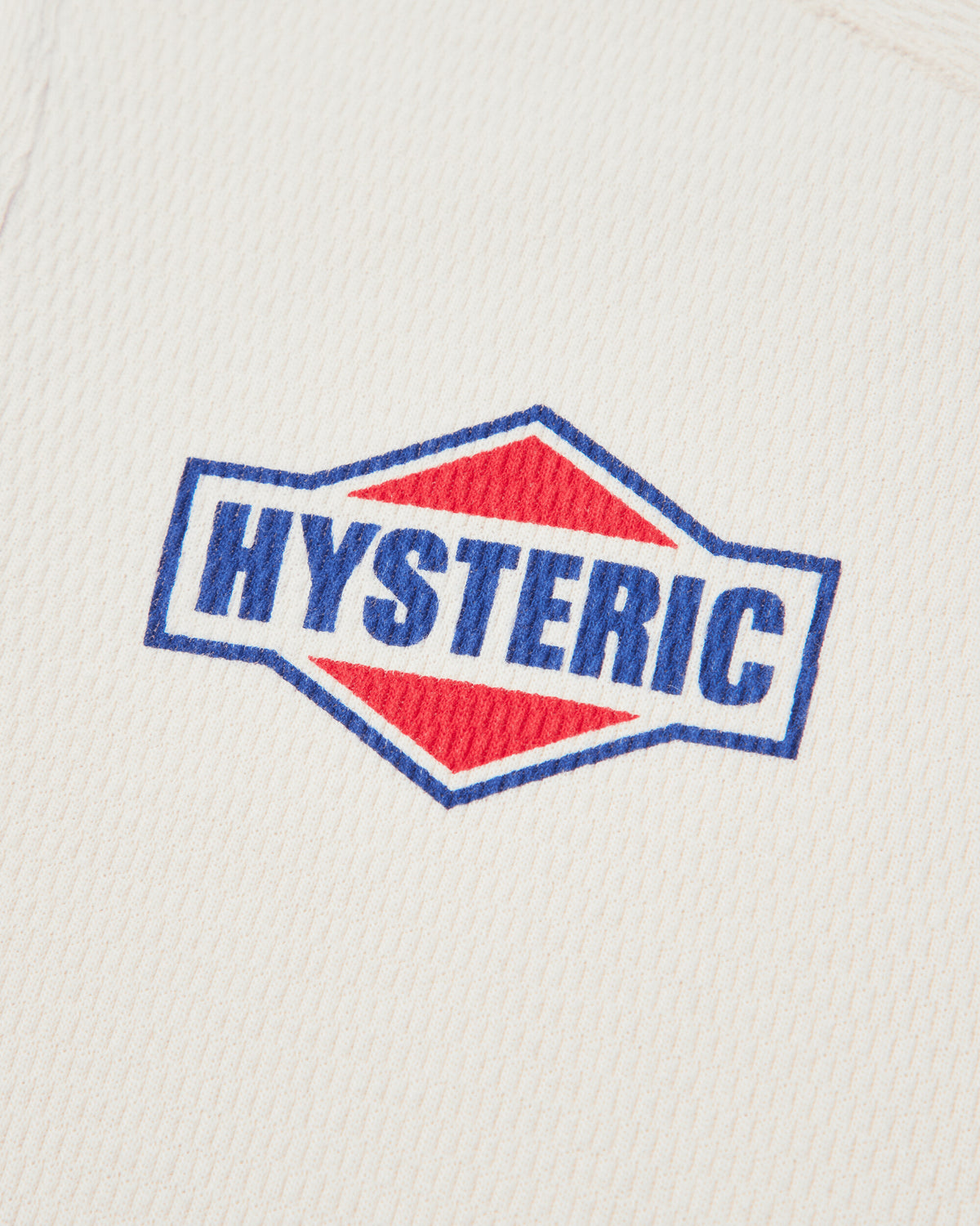 Hysteric Glamour Diamond Logo Henley Neck Sweatshirt White T-Shirts Longsleeve 02263CS08 00