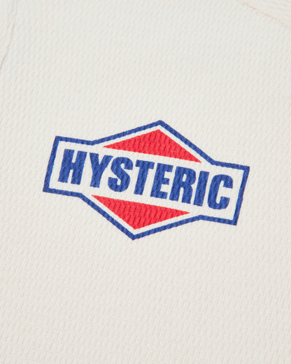 Hysteric Glamour Diamond Logo Henley Neck Sweatshirt White T-Shirts Longsleeve 02263CS08 00