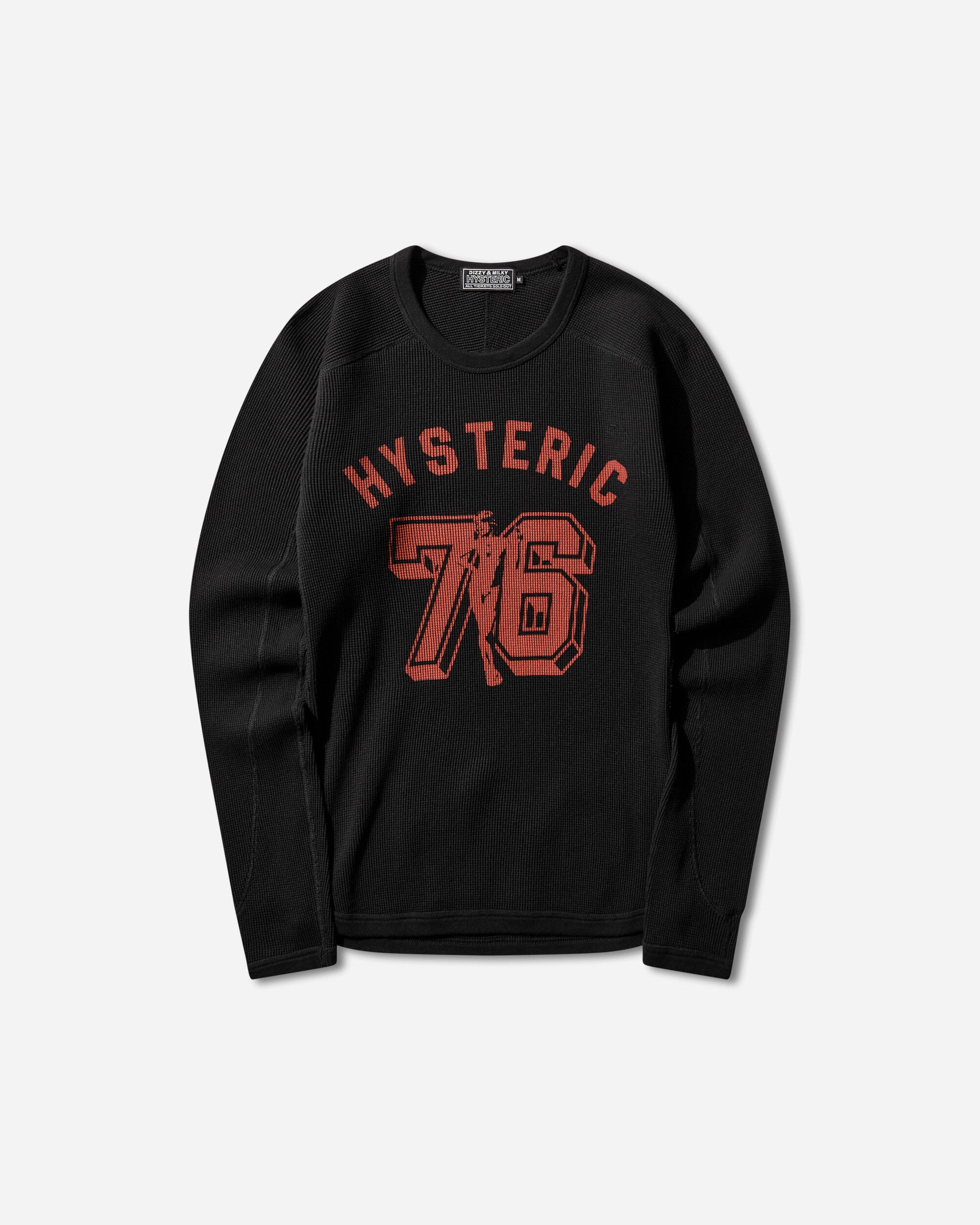 Hysteric Glamour Number 76 T-Shirt Black T-Shirts Longsleeve 02253CL16 96