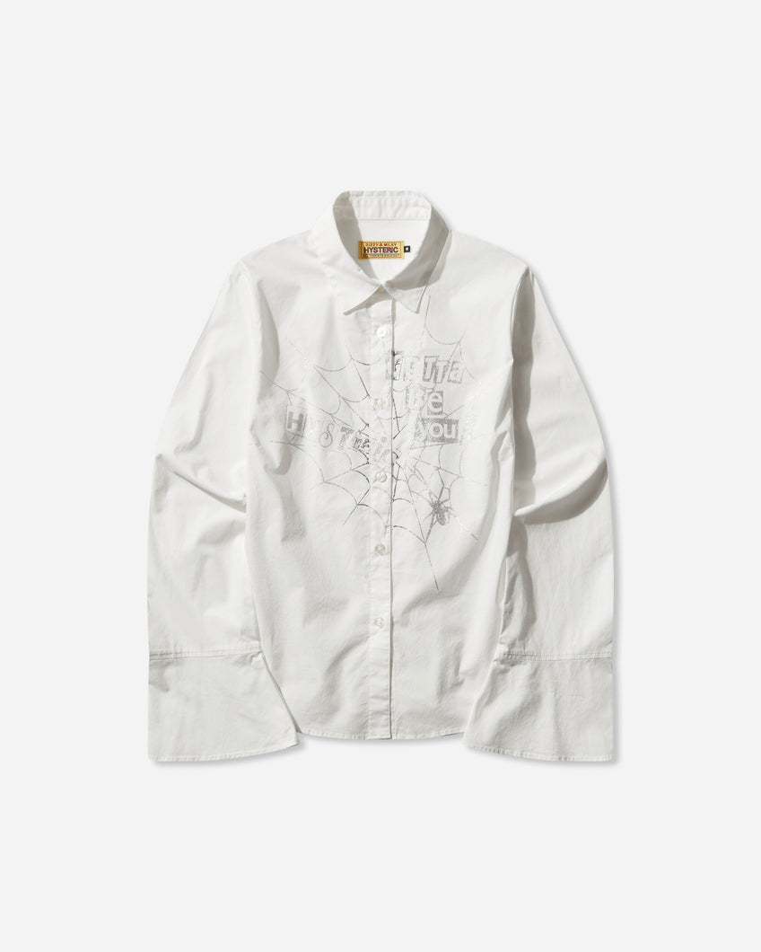 Hysteric Glamour Wmns Hysteric Spider Lace-Up Frill Cuff Blouse Multi Shirts Longsleeve Shirt 01253AH02 0