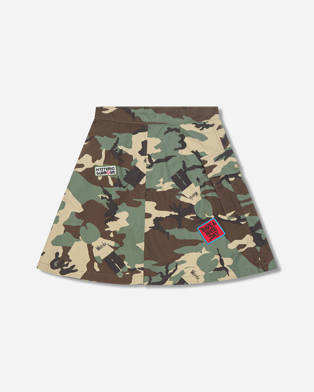 Hysteric Glamour Wmns Military Pleated Wrap Skirt Camo Skirts Mini 01263AK03 69