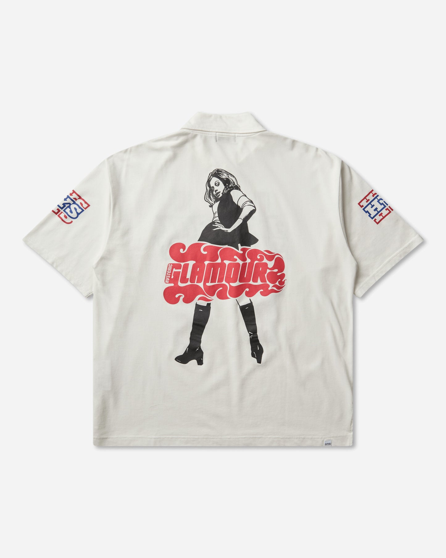Hysteric Glamour Hg Pit Crew Shirt White T-Shirts Polo 02261CH06 00