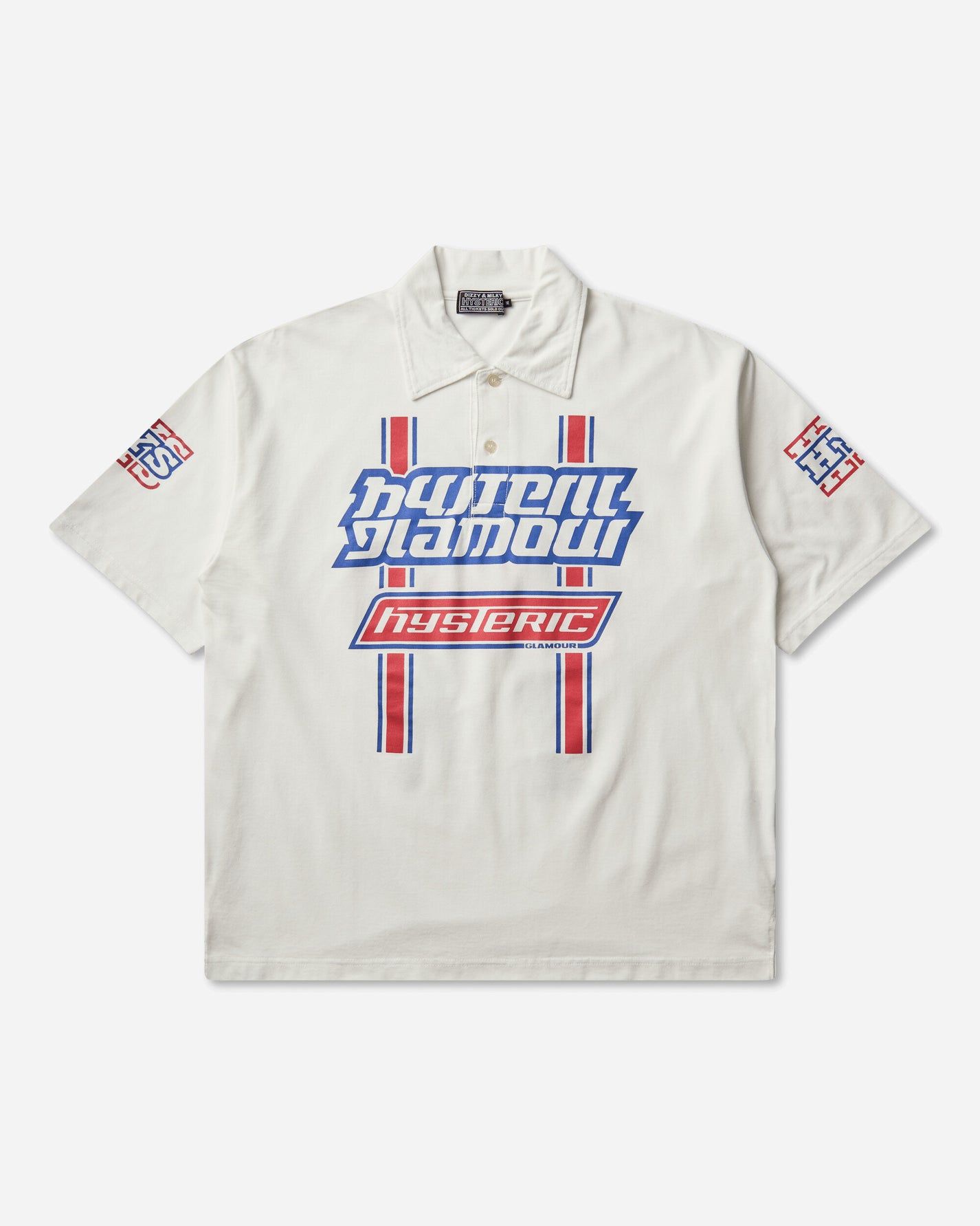 Hysteric Glamour Hg Pit Crew Shirt White T-Shirts Polo 02261CH06 00