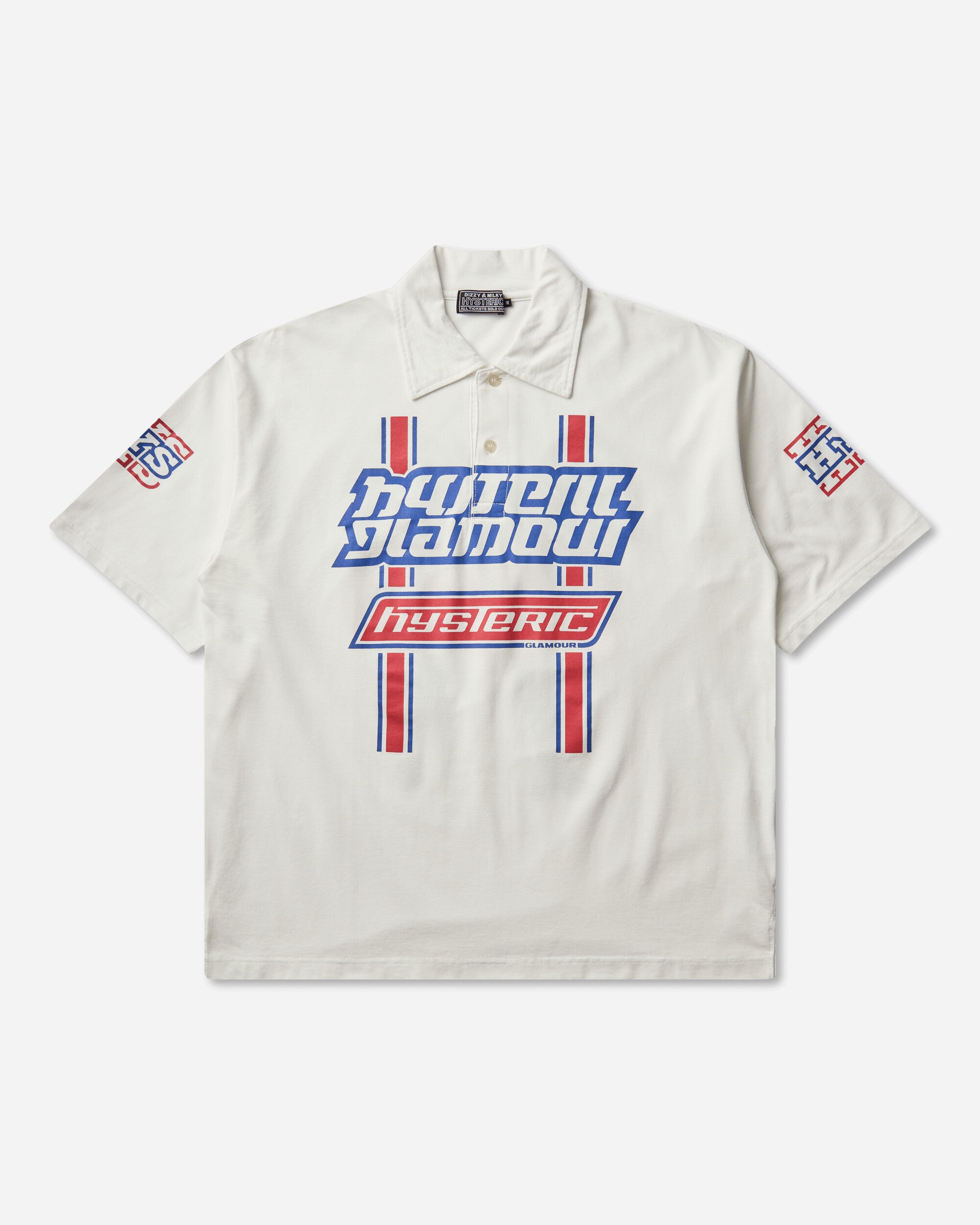 Hysteric Glamour Hg Pit Crew Shirt White T-Shirts Polo 02261CH06 00