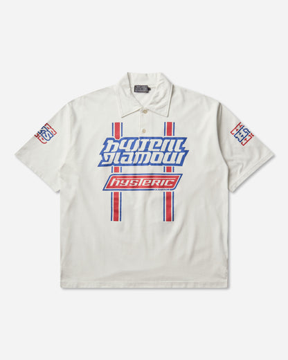 Hysteric Glamour Hg Pit Crew Shirt White T-Shirts Polo 02261CH06 00