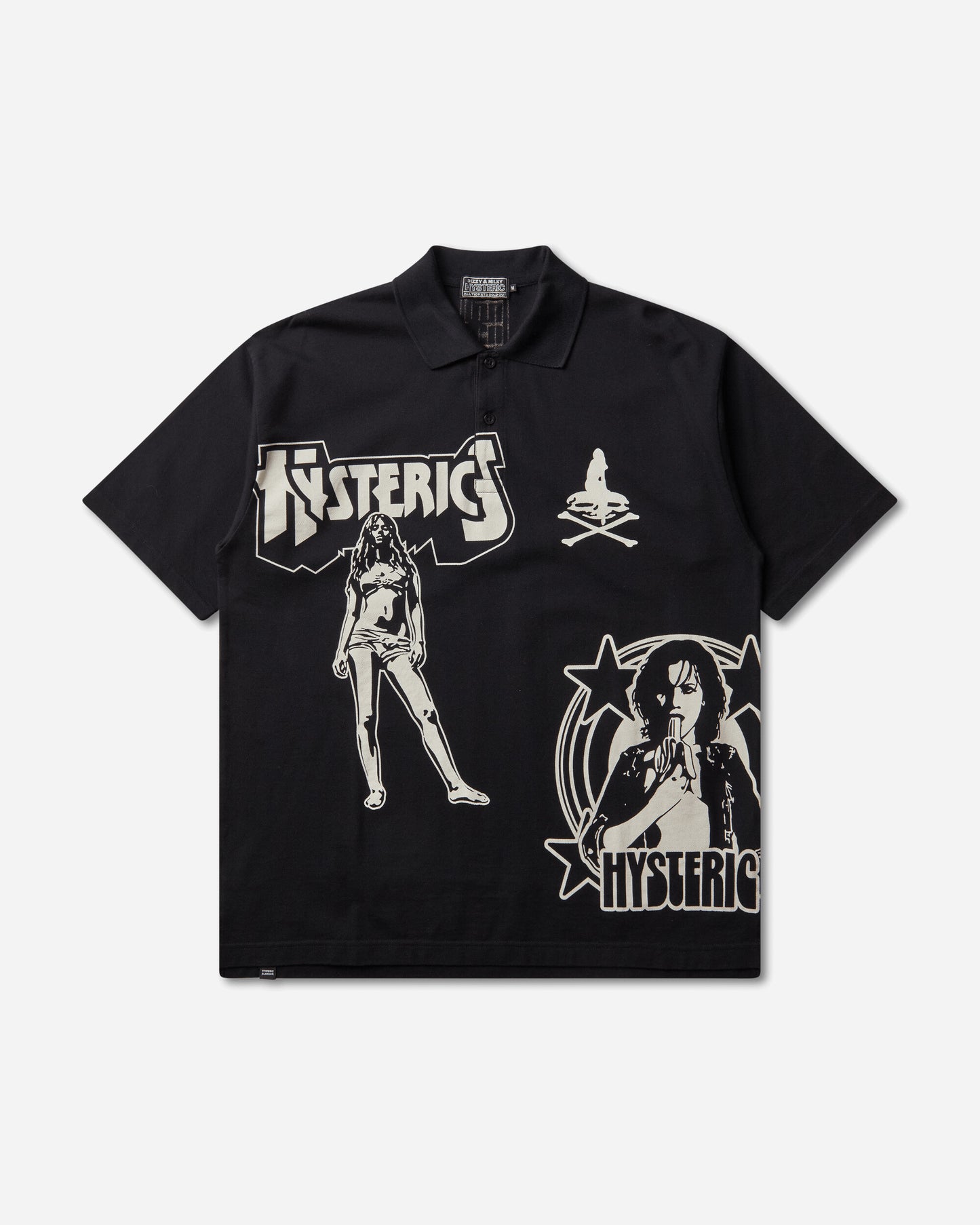 Hysteric Glamour Metal Guid Polo Shirt Black T-Shirts Polo 02261CH02 96