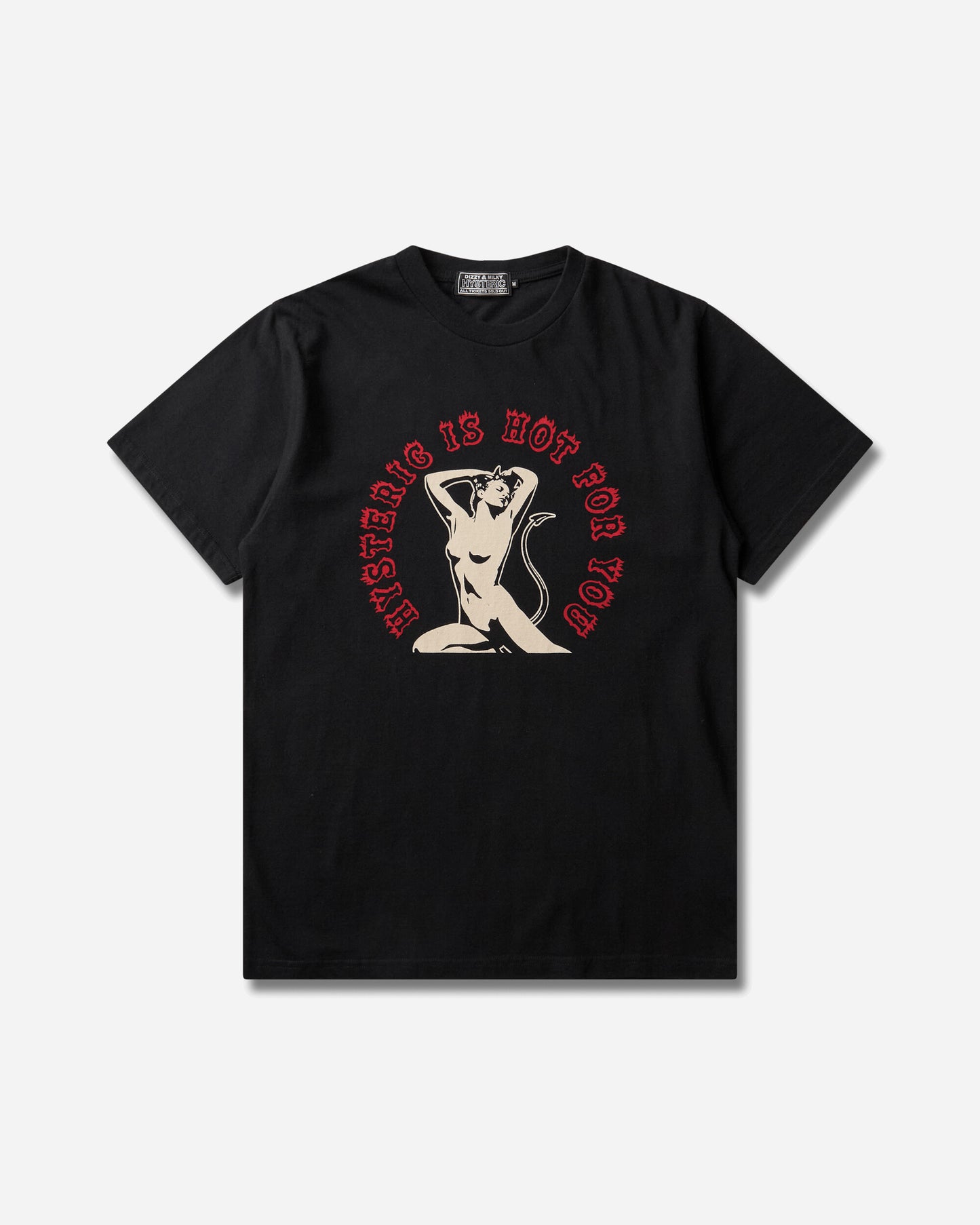 Hysteric Glamour Hot For You T-Shirt Black T-Shirts Shortsleeve 02263CT02 96