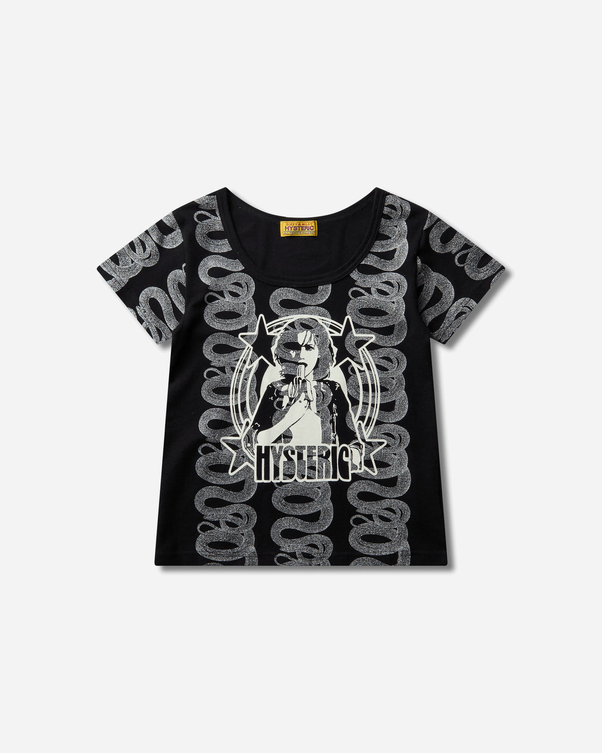 Hysteric Glamour Wmns Banana Girl Baby T-Shirt Black T-Shirts Shortsleeve 01263CT03 99