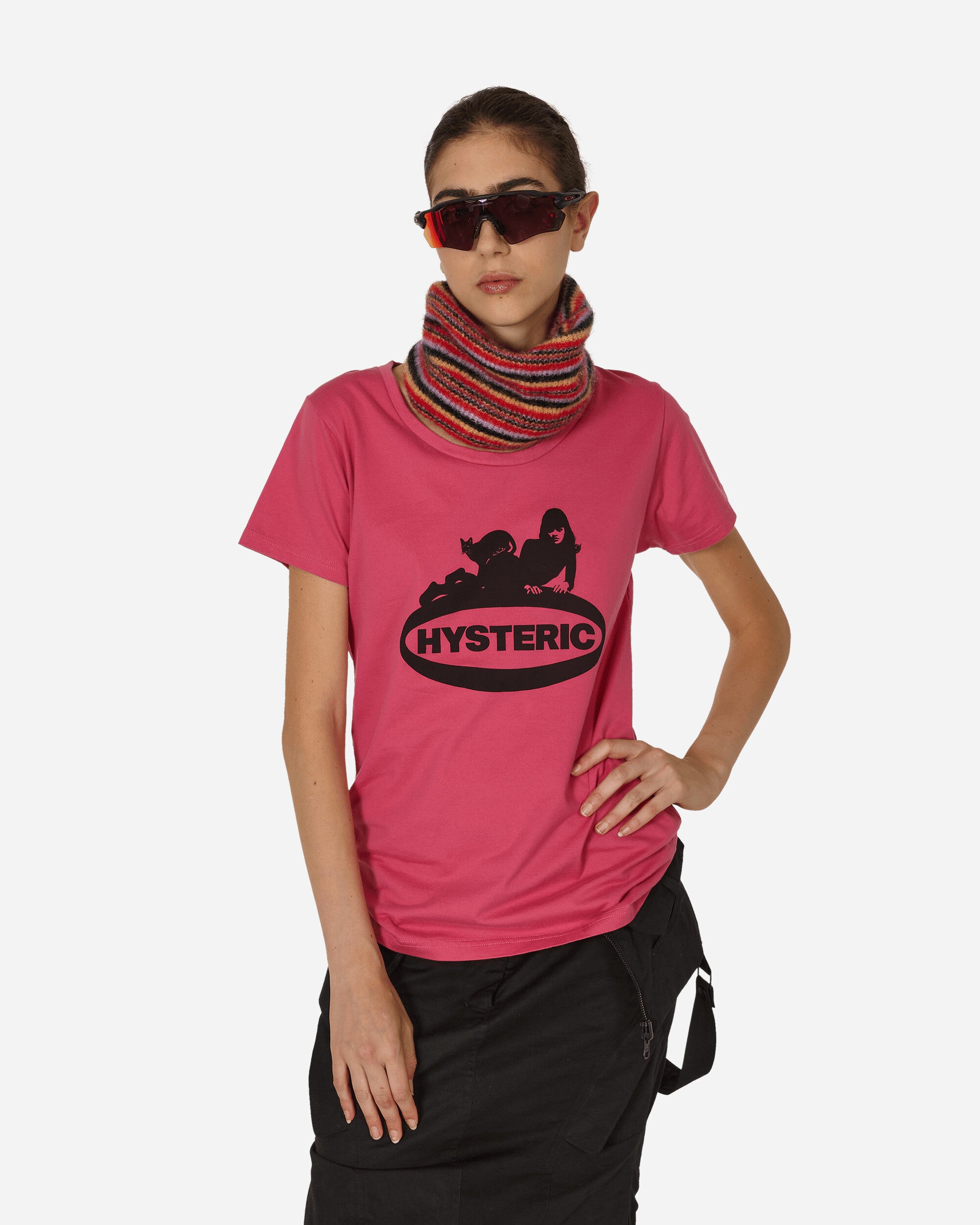 Hysteric Glamour Black Cat Girl T-Shirt Pink - Slam Jam® Official 