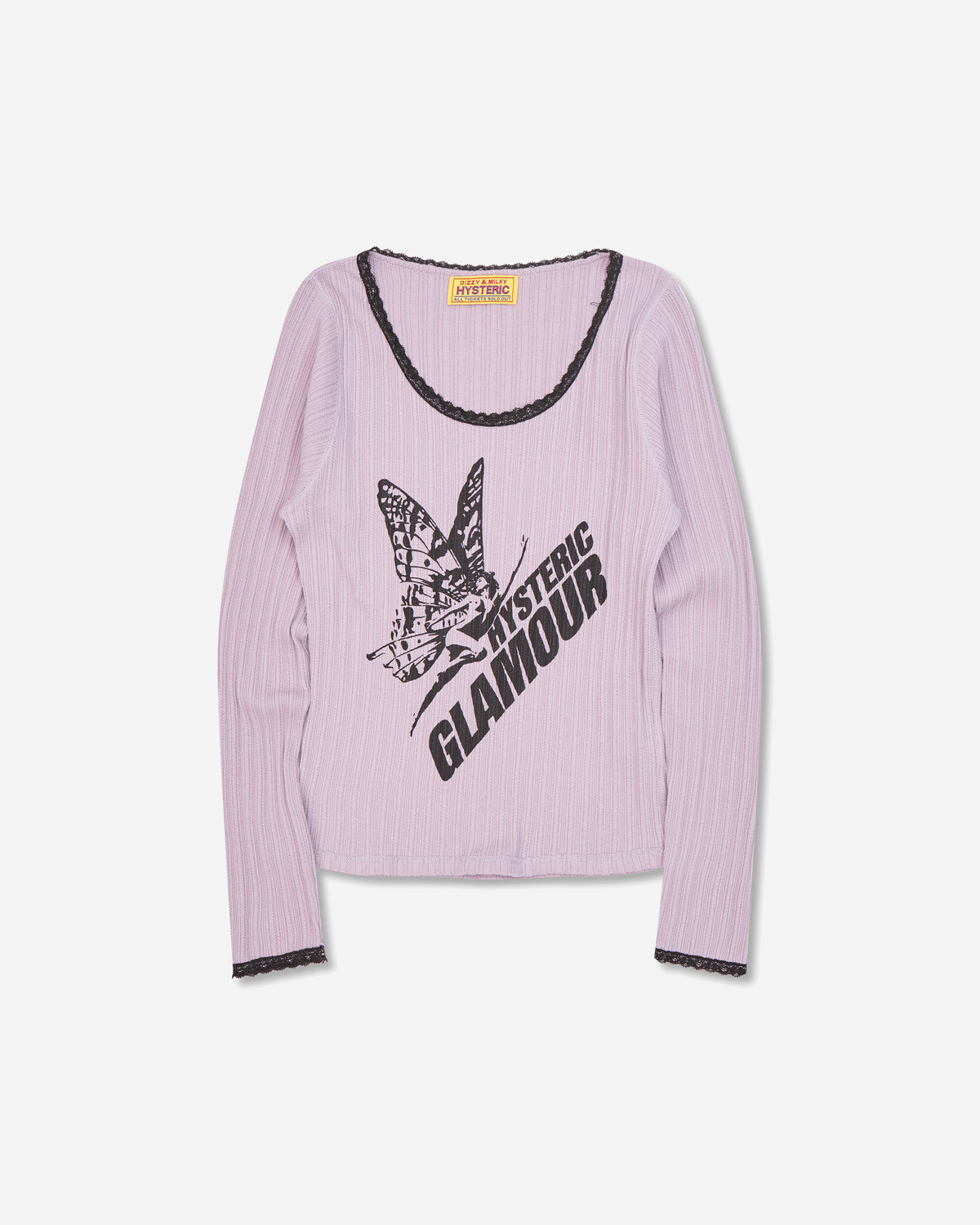 Hysteric Glamour Wmns Butterfly Girl Baby T-Shirt Purple T-Shirts Shortsleeve 01263CL05 55